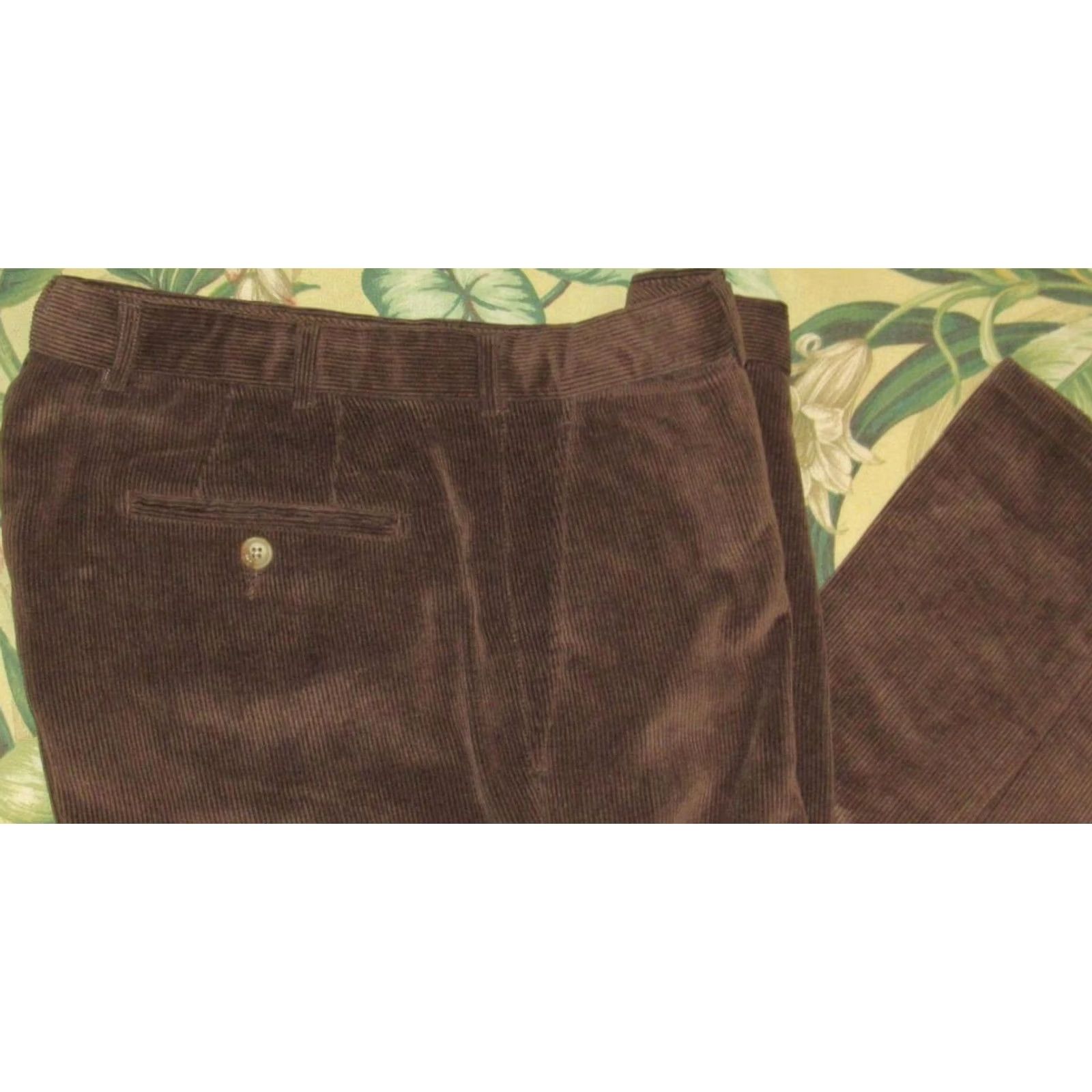 Peter Millar PETER MILLAR Nanoluxe Brown Flat Front Corduroy Pants 36 x 33 Size US 36 / EU 52 - 2 Thumbnail