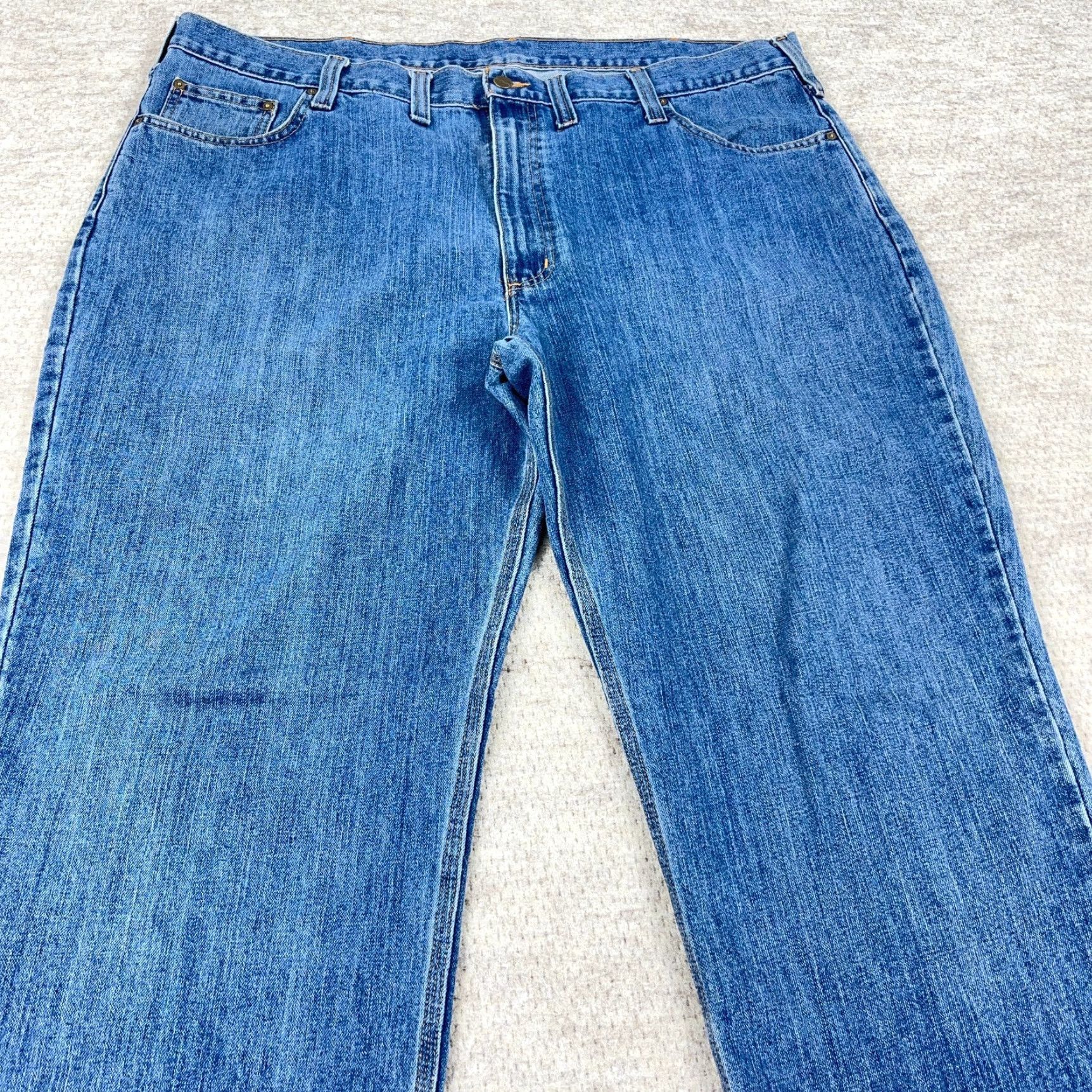 Carhartt Carhartt Jeans Men 44x32 Relaxed Fit Straight Leg Medium Wash Blue Work Denim 5-Pocket USA Style: Straight Mens Size US 44 / EU 60 - 5 Thumbnail