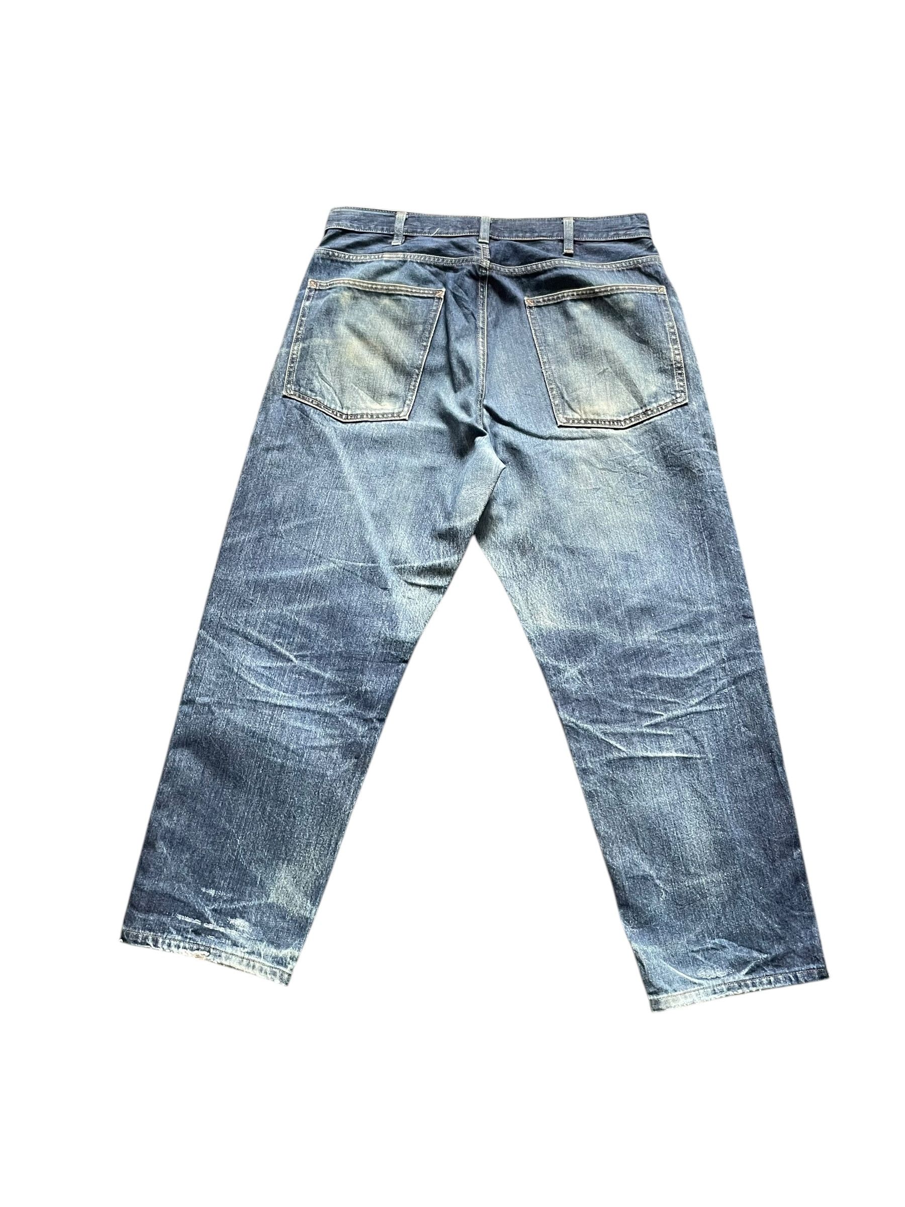 Japanese Brand Uniqlo Indigo Baggy Faded Denim Size US 36 / EU 52 - 4 Thumbnail