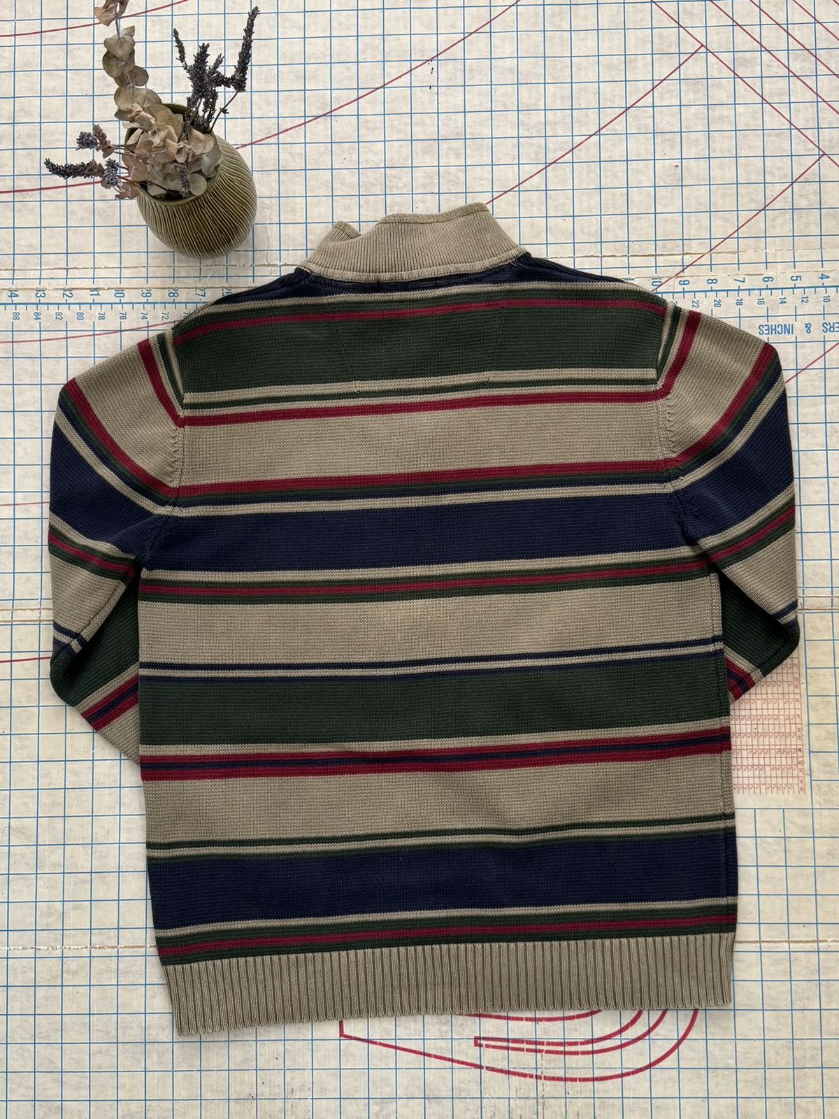 Jeep Vintage Jeep 1/4 Zip Striped Sweater Fits Mens Size Medium Size US M / EU 48-50 / 2 - 11 Thumbnail