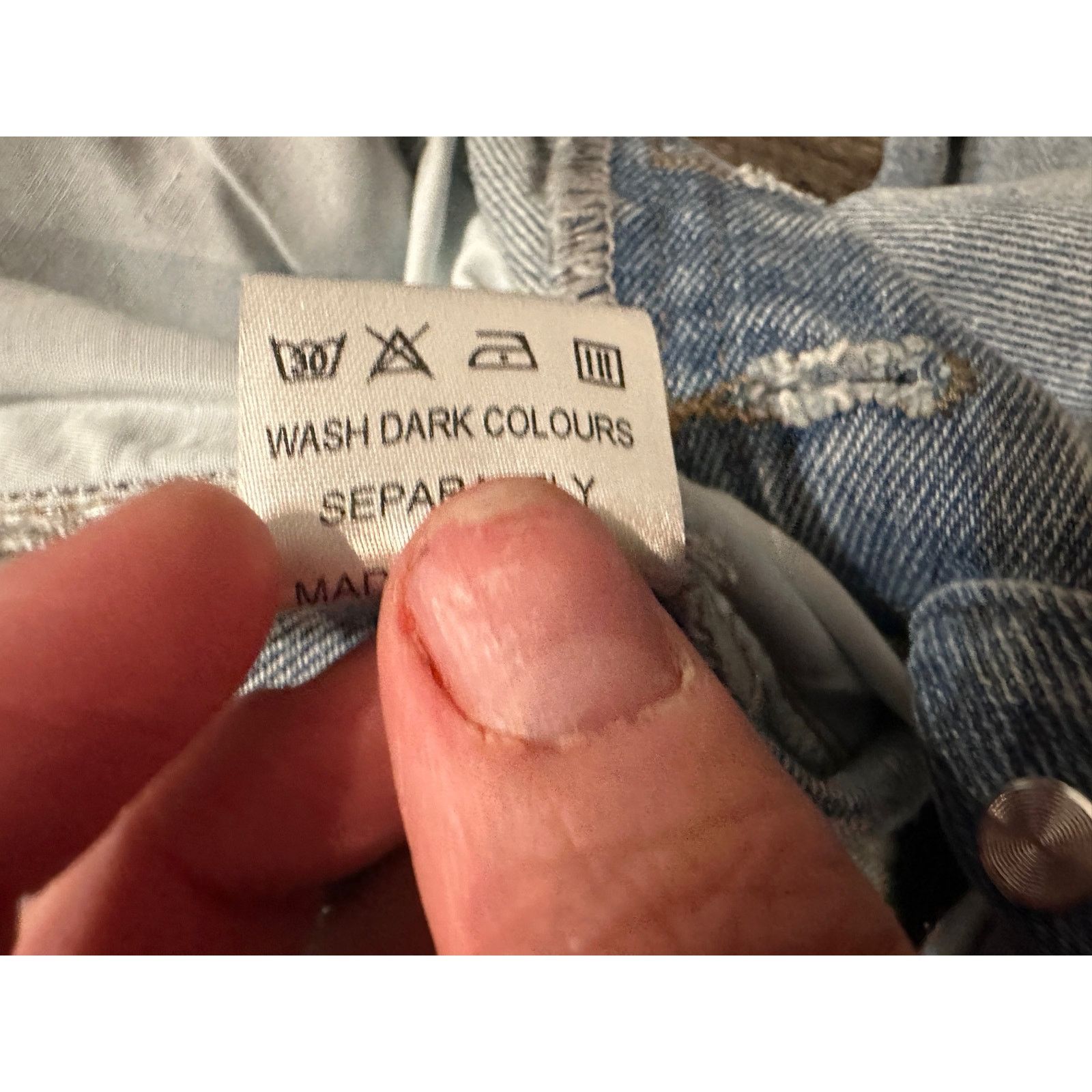 Other Micas Light Blue Asymmetric Waist Straight Leg Denim Jeans Size 25" / US 0 / IT 36 - 6 Thumbnail