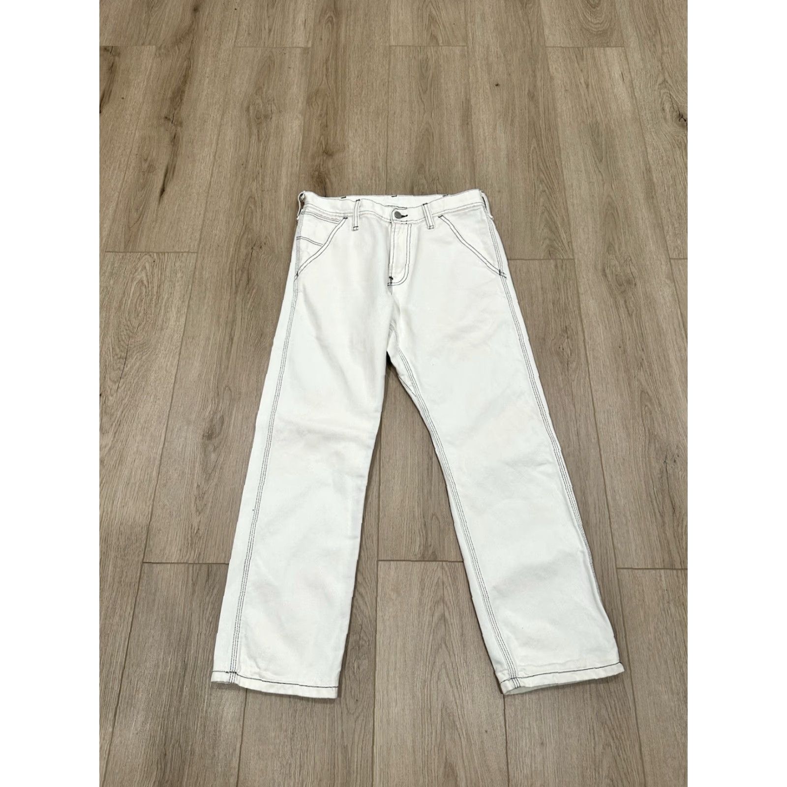 Carhartt VINTAGE Carhartt Wip Canvas Logo Trouser Pants 30x26 Carpenter Workwear 5-Pocket Mens White Size US 30 / EU 46 - 2 Thumbnail