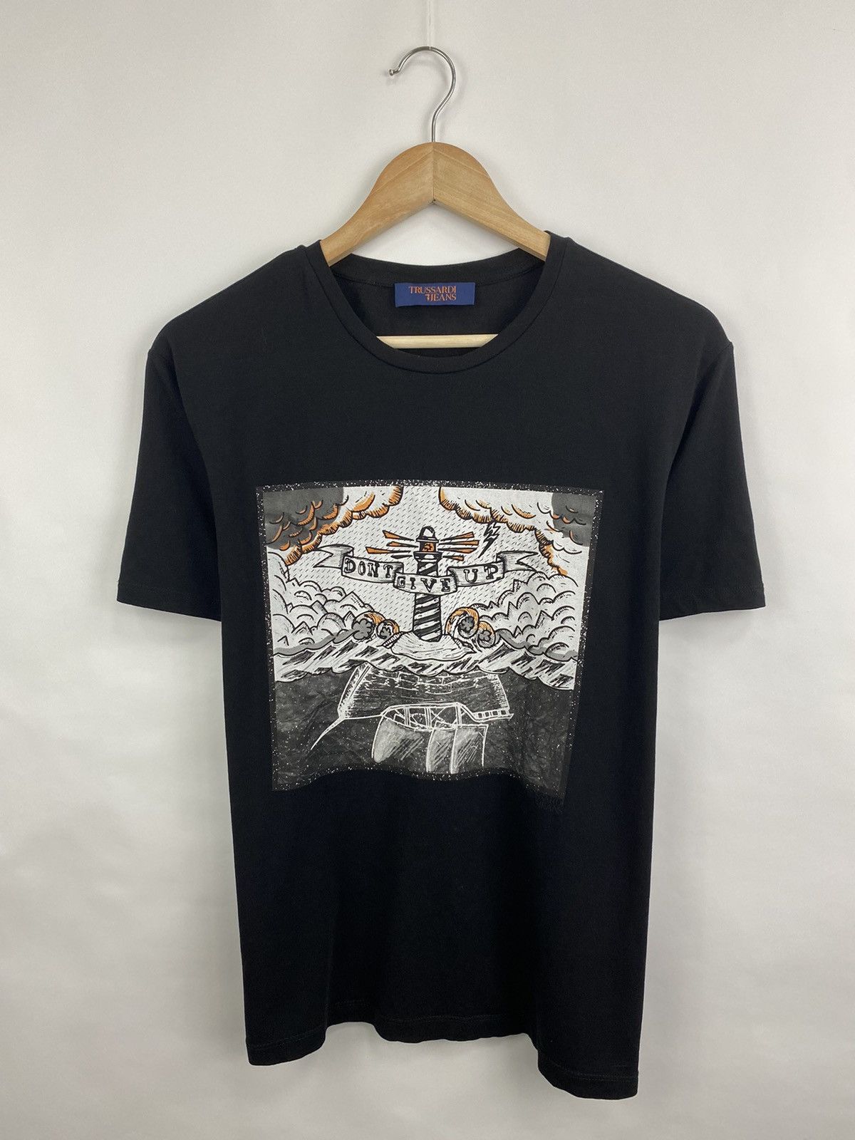Trussardi 🇮🇹 Trussardi Don’t Give Up T-Shirt Luxury Rare Retro Hype Y2K Size US M / EU 48-50 / 2 - 3 Thumbnail
