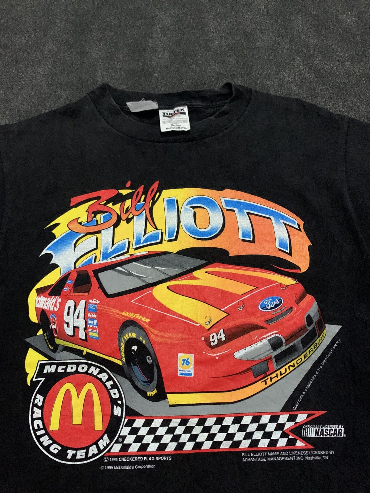 NASCAR Vintage 1995 Bill Elliott McDonald's Racing Team NASCAR Tee Size US M / EU 48-50 / 2 - 2 Thumbnail