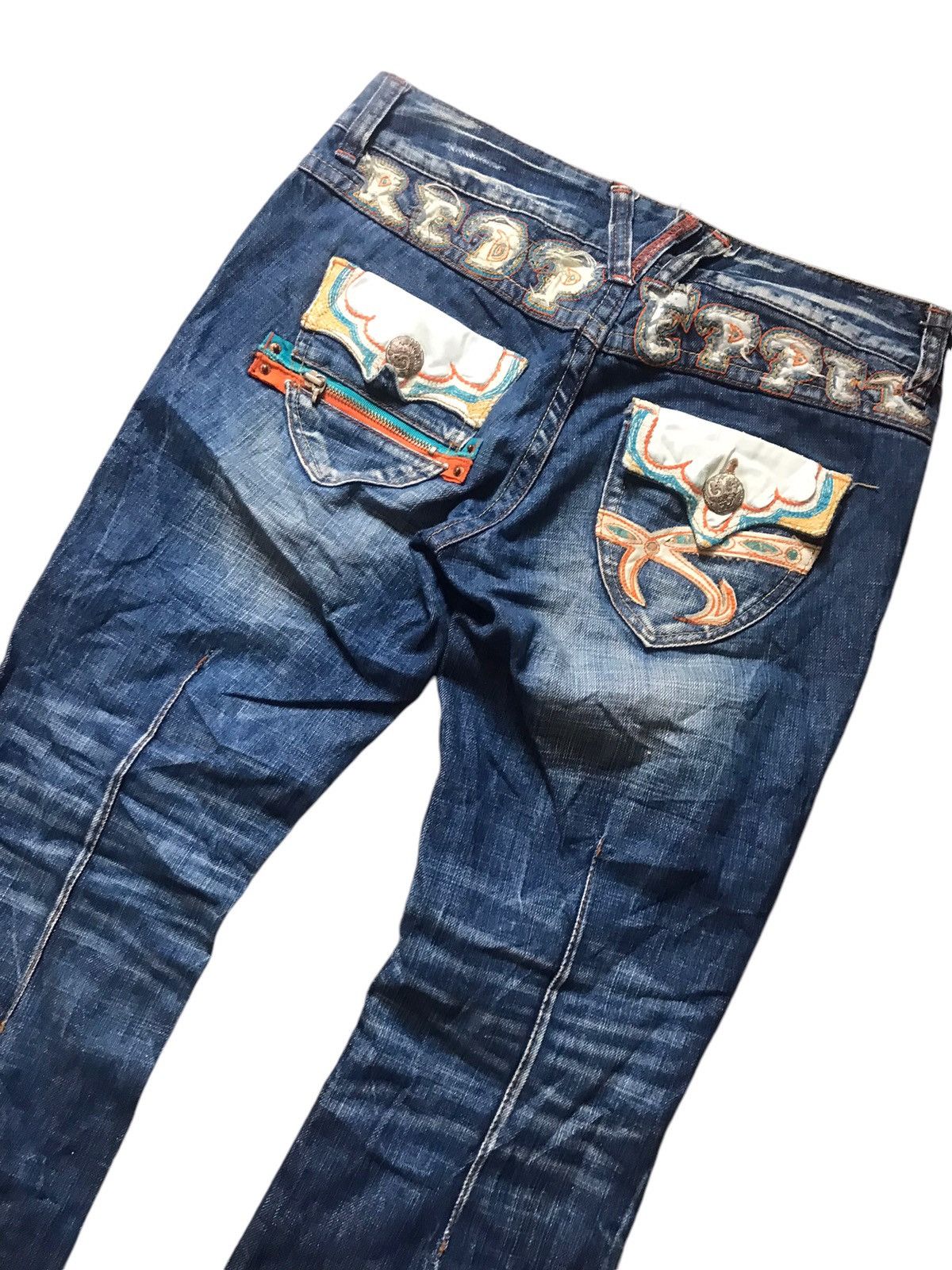 Beauty Beast Red Pepper Japan Co - Mud Washed Emblished Flare Jeans Size US 29 - 6 Thumbnail