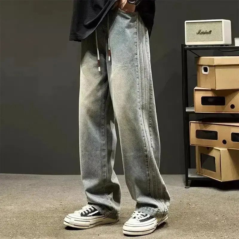 Japanese Brand High street washed baggy straight jeans trousers Size US 32 / EU 48 - 4 Thumbnail