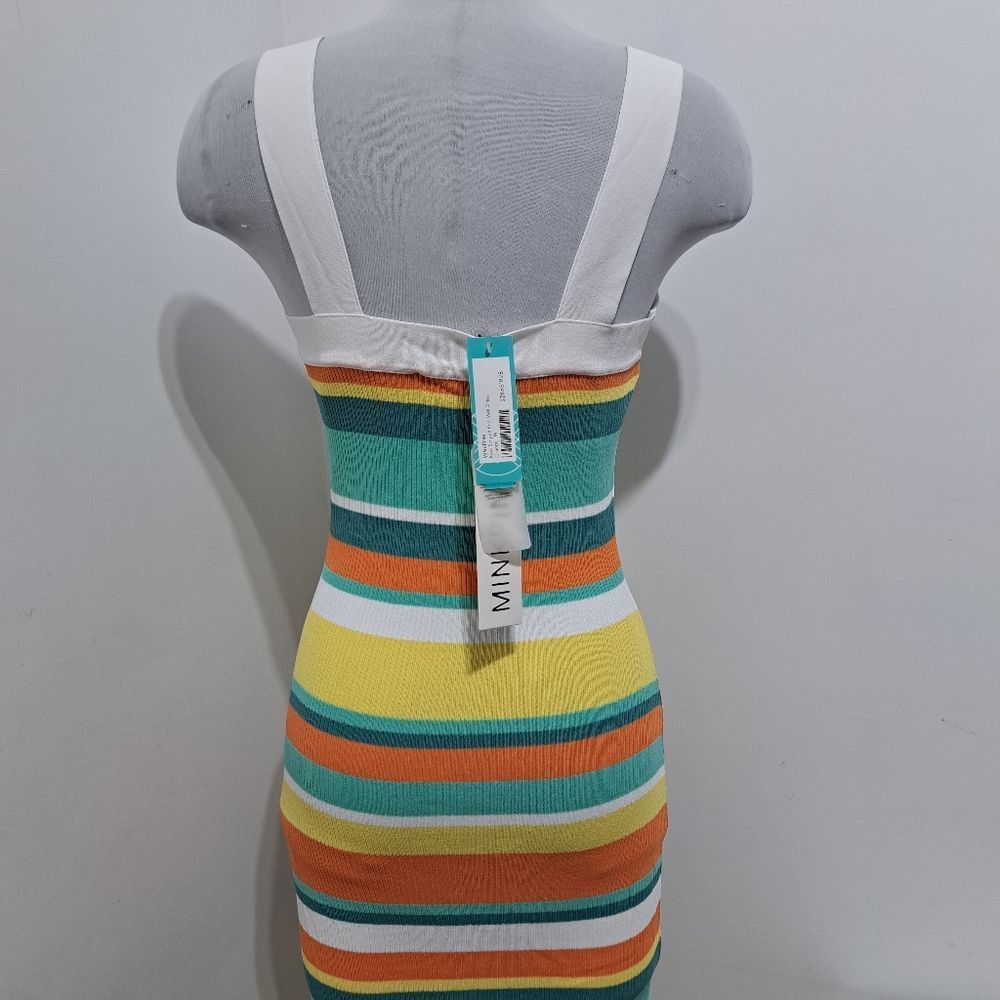 MINKPINK MinkPink Kosa Striped Knit Midi Dress Orange Multi Color Med Size M / US 6-8 / IT 42-44 - 9 Thumbnail