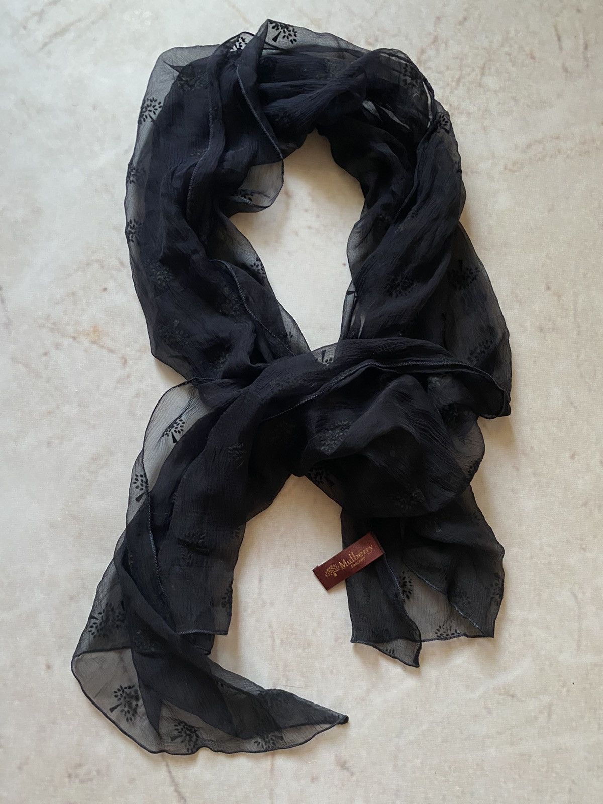 Designer × Mulberry Vintage Mulberry luxury Silk Scarf Size ONE SIZE - 1 Thumbnail