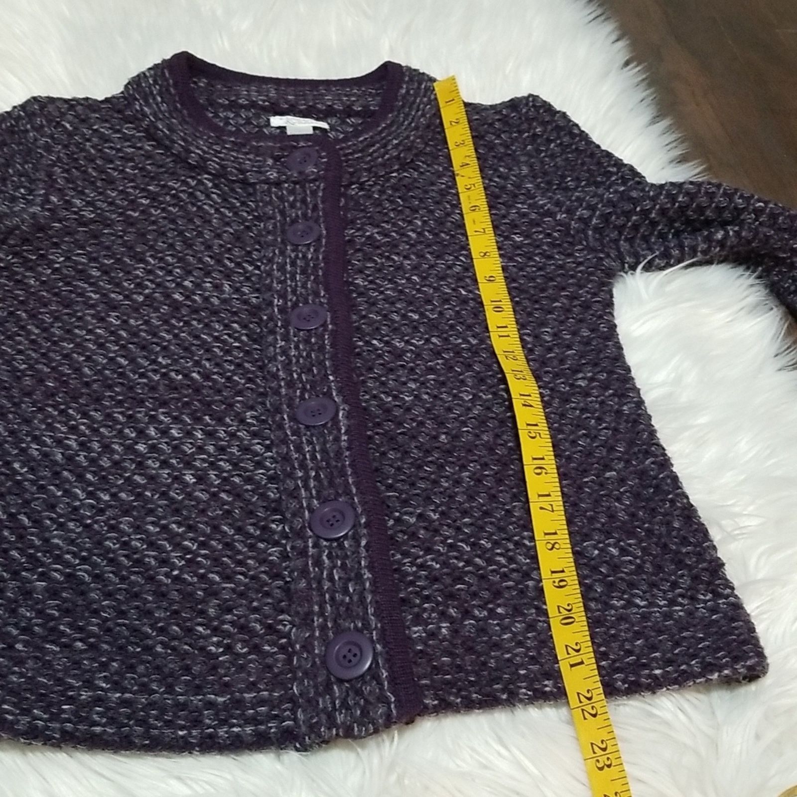 Other Christopher & Banks Purple Knit Cardigan Sweater Size S / US 4 / IT 40 - 8 Thumbnail