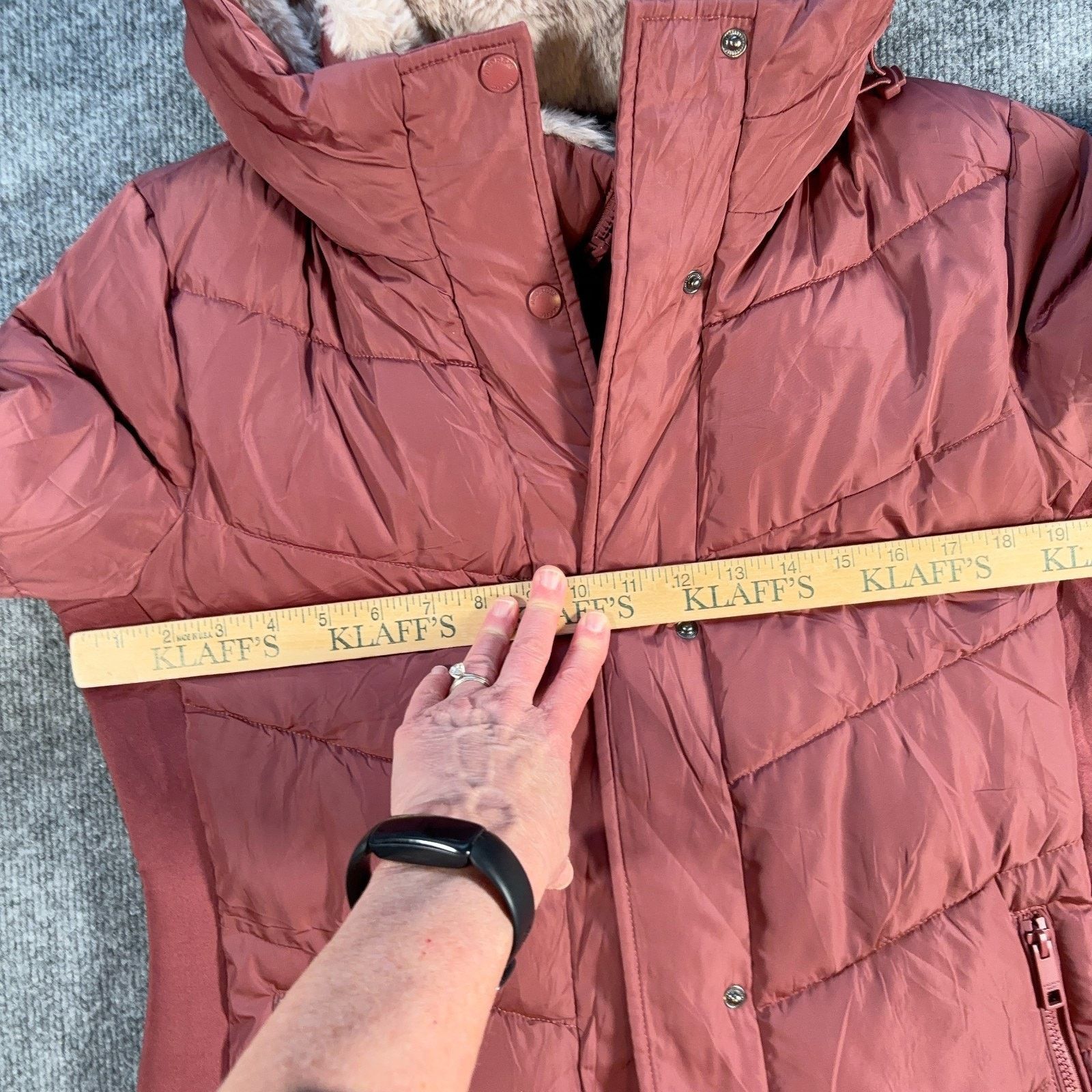 Andrew Marc Andrew Marc Womens Medium Hooded Puffer Coat Mauve Size M / US 6-8 / IT 42-44 - 14 Thumbnail