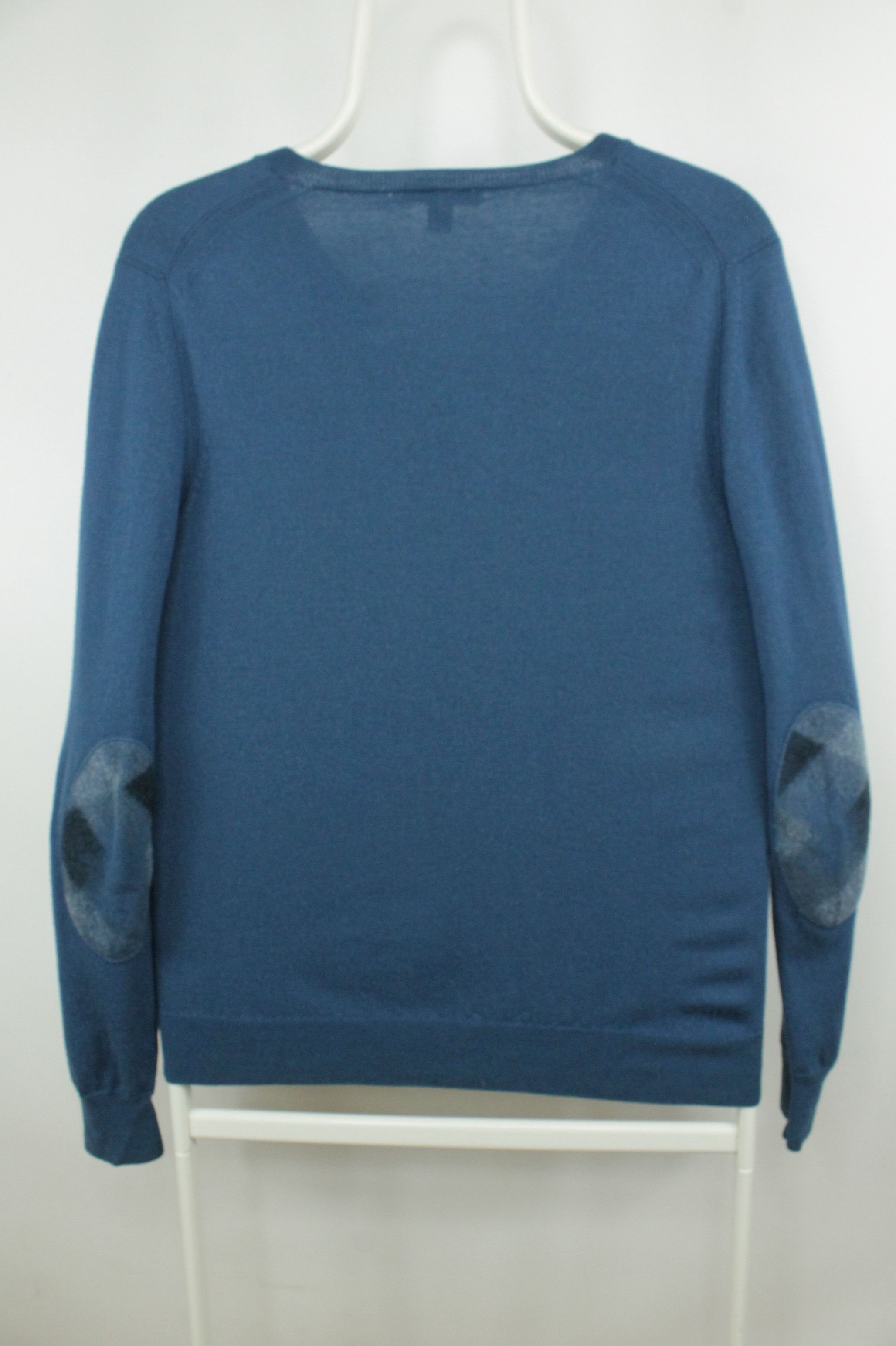 Burberry Burberry Brit V-Neck Slim Fit Blue Wool Pullover Elbow Patch Size US S / EU 44-46 / 1 - 6 Thumbnail
