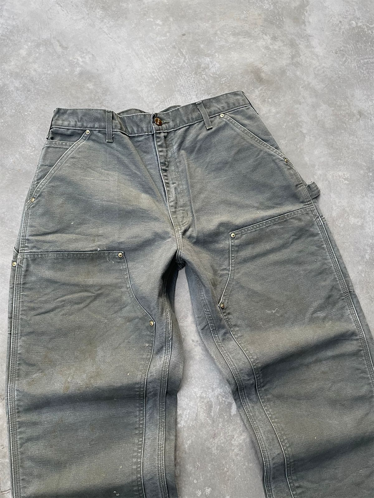 Carhartt Faded Mosgreen Carhartt Double Knee Grunge Size US 36 / EU 52 - 2 Thumbnail