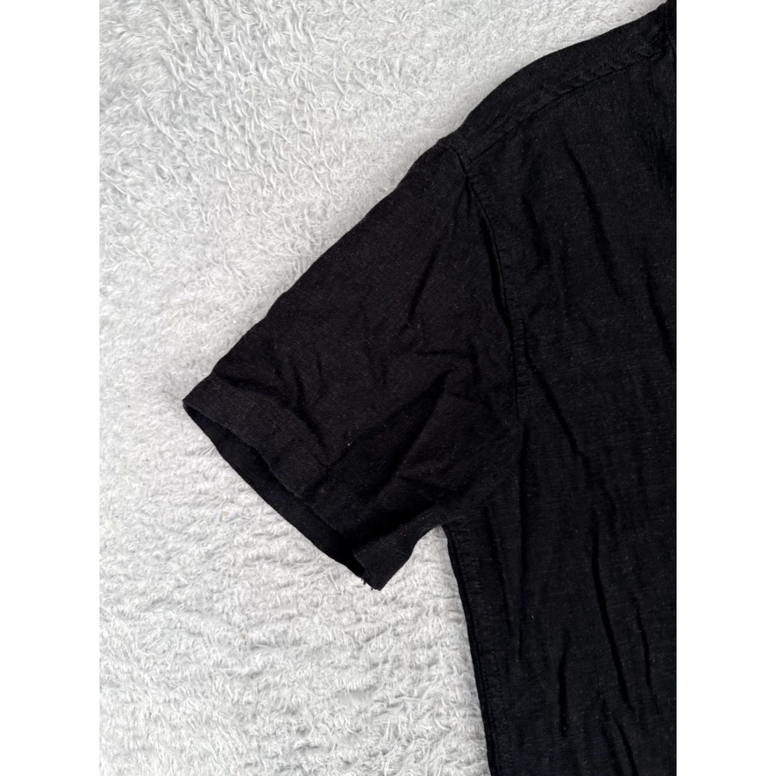 Vintage Shirt Men Medium Black Short Sleeve Henley Button Cotton Blend Workwear Pocket Size US M / EU 48-50 / 2 - 3 Thumbnail