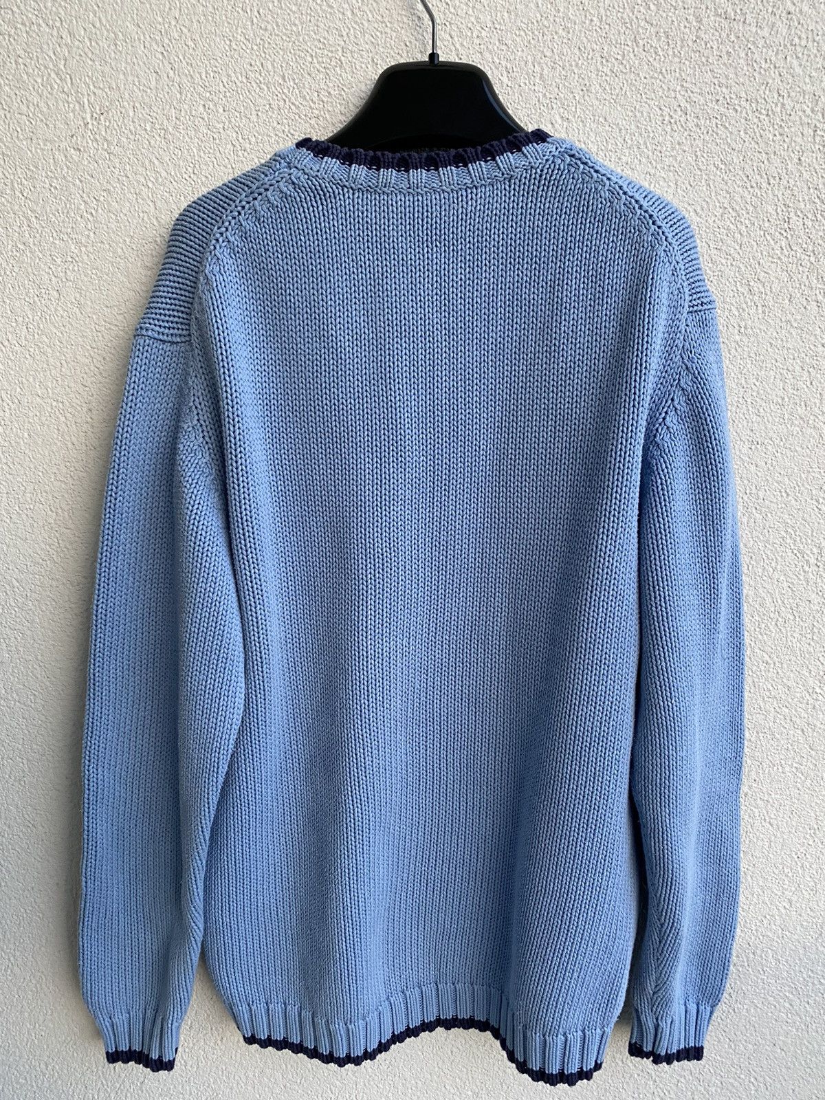 Yves Saint Laurent Heavy YSL Sweater Blue Knit YSL Sweatshirt Size US S / EU 44-46 / 1 - 8 Thumbnail