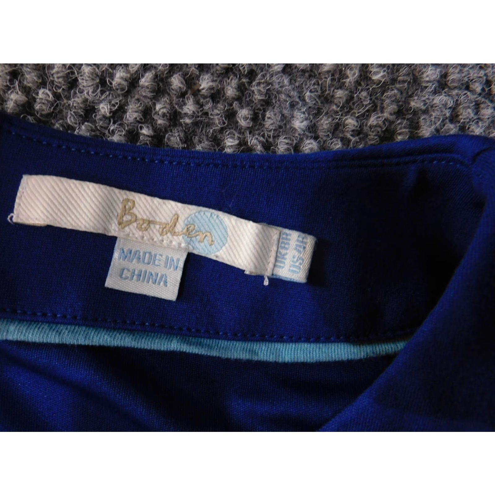 Boden Boden Dress Womens US 4 Blue Short Sleeve Sheath Midi Lace Trim Work Office Dress Size 27" / US 4 / IT 40 - 4 Thumbnail