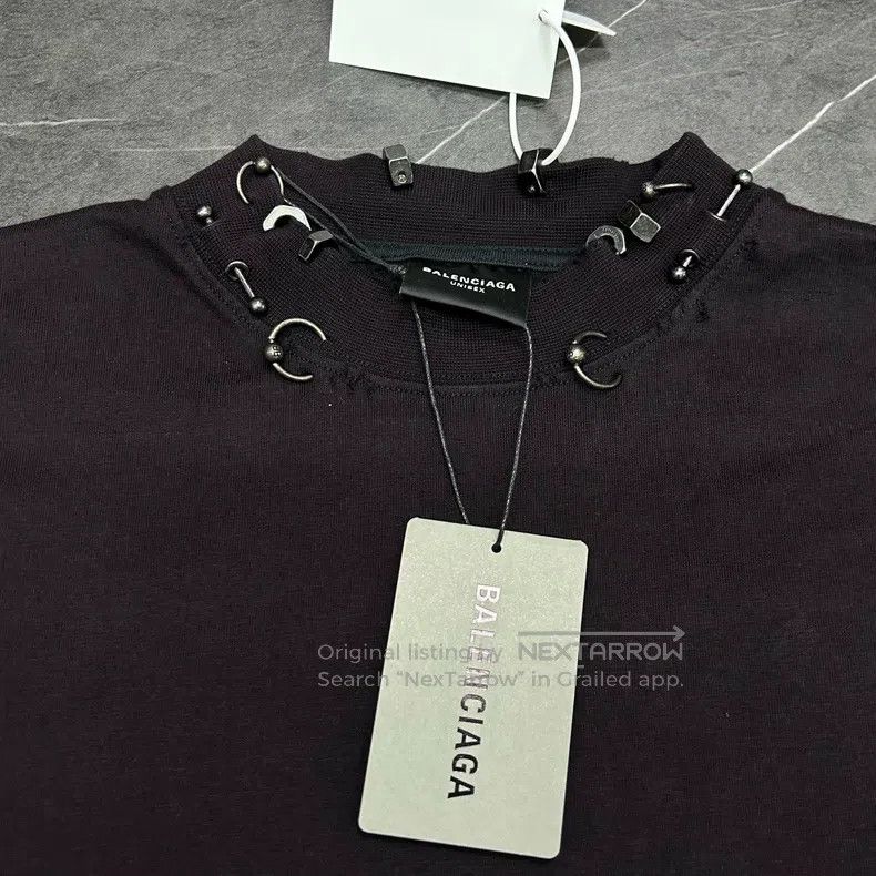 Balenciaga Balenciaga Washed Black Perforated Metal Collar Hole Short Size US S / EU 44-46 / 1 - 3 Thumbnail