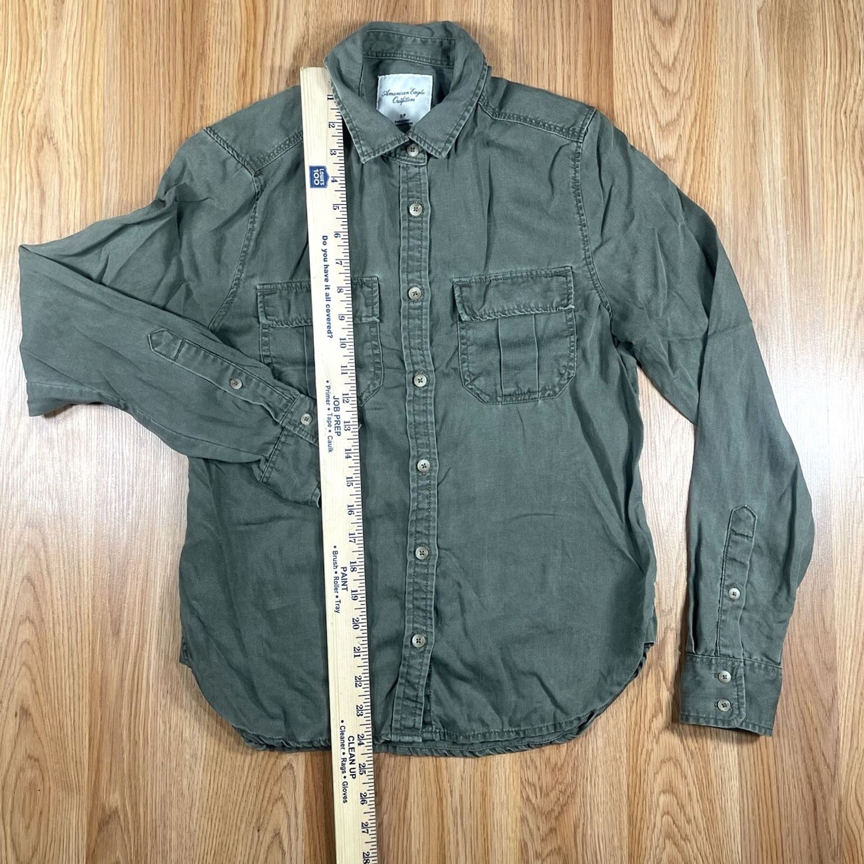 American Eagle Outfitters VINTAGE American Eagle Outfitters Shirt Womens S Green Long Sleeve Button-Up Shirt Size S / US 4 / IT 40 - 3 Thumbnail