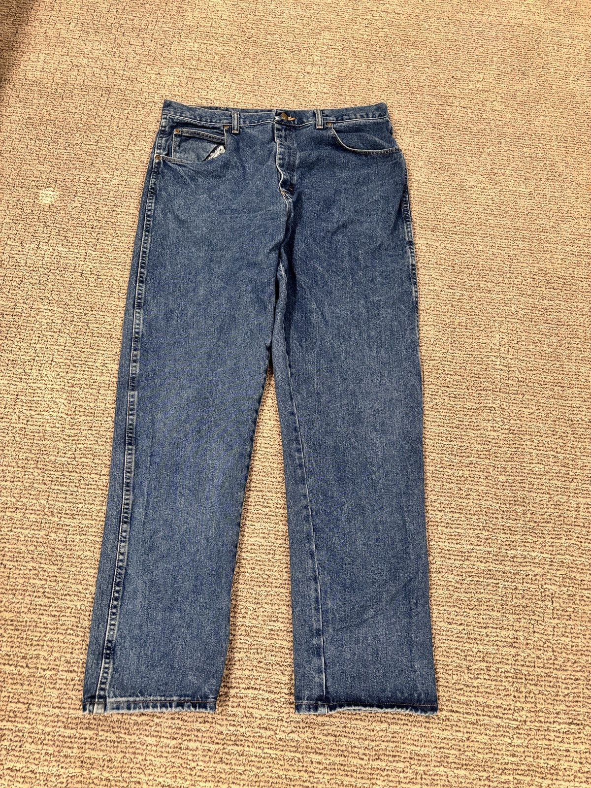 Designer × Vintage Embroidered navy wrangler denim jeans Size US 38 / EU 54 - 2 Thumbnail