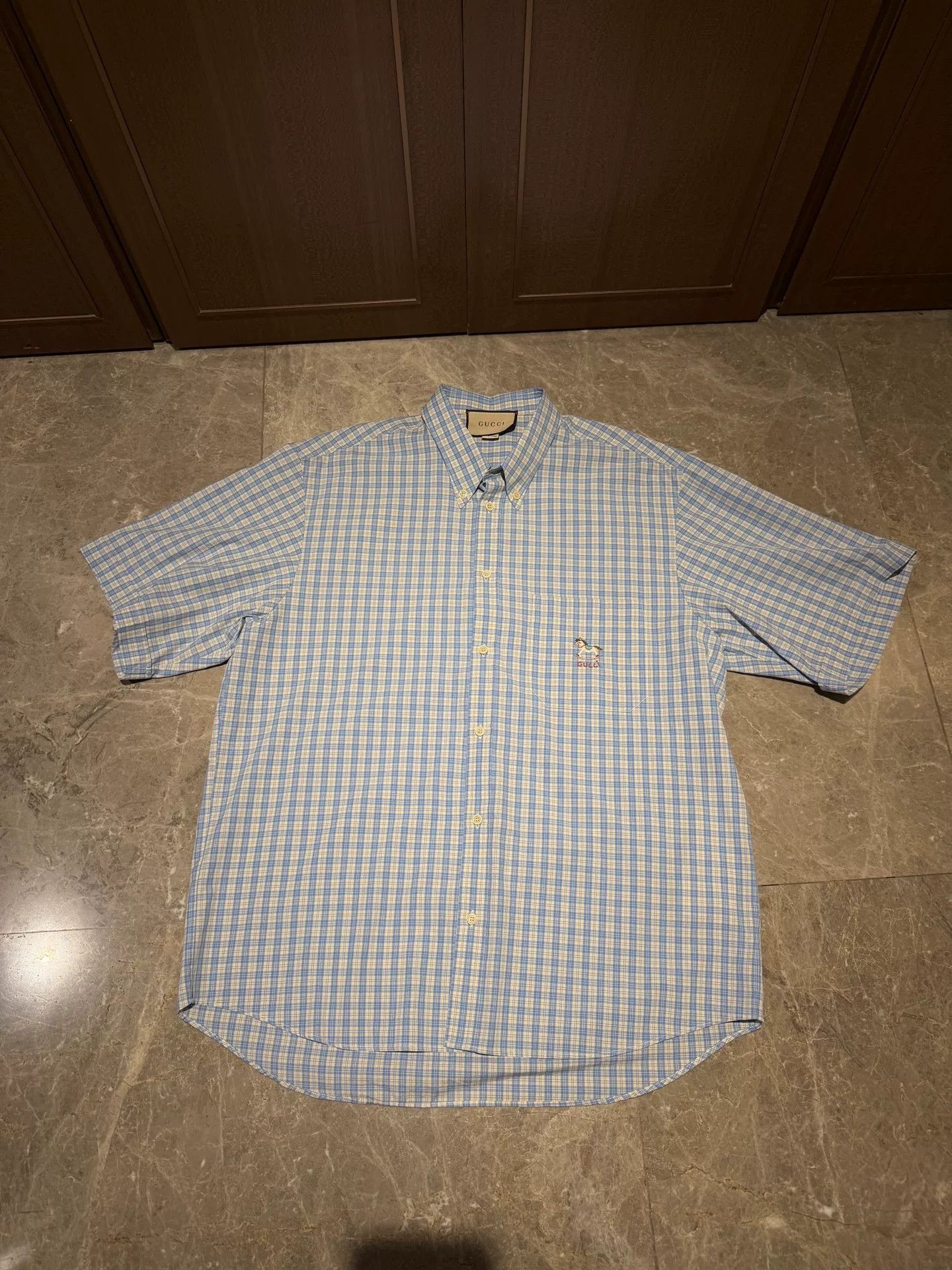 Gucci Gucci Plaid Dad Shirt with Pony Embroidery Size US L / EU 52-54 / 3 - 1 Thumbnail