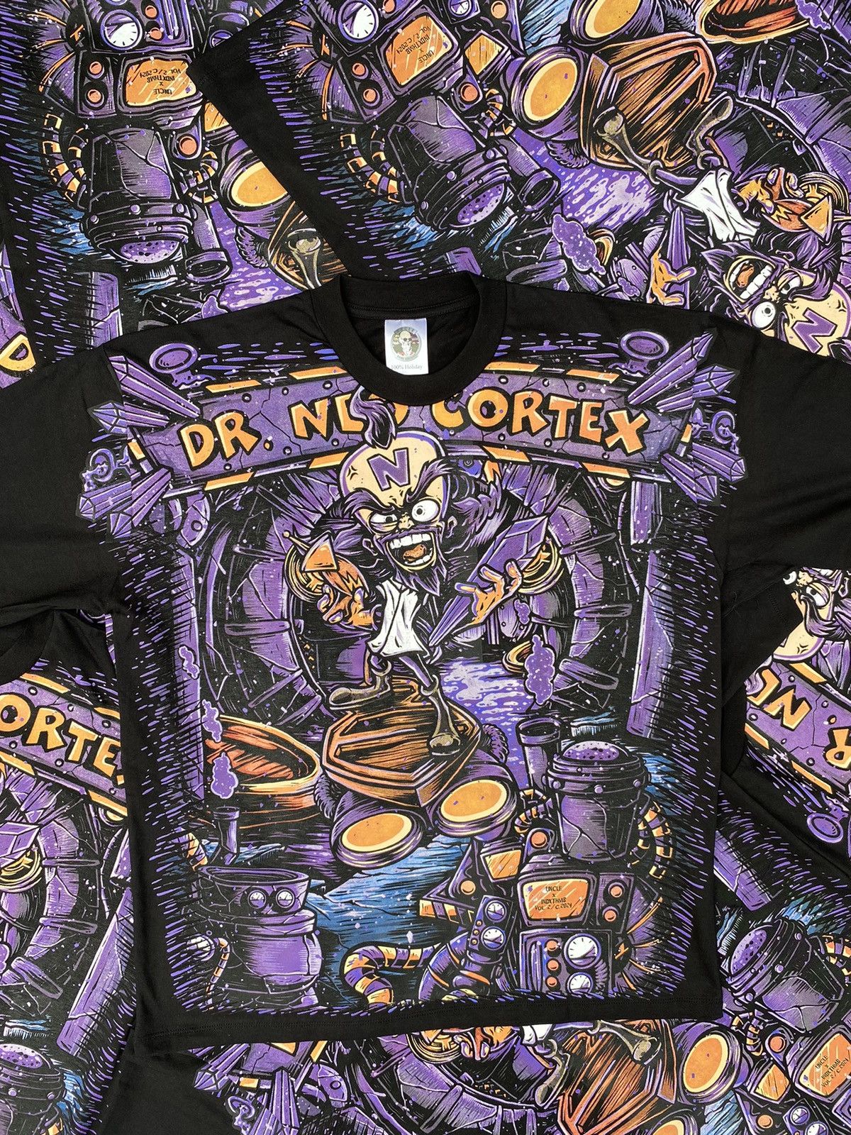 Image of Vintage Bootleg Crash Bandicoot Ovp Doctor Neo Cortex in Black, Men's (Size XL)