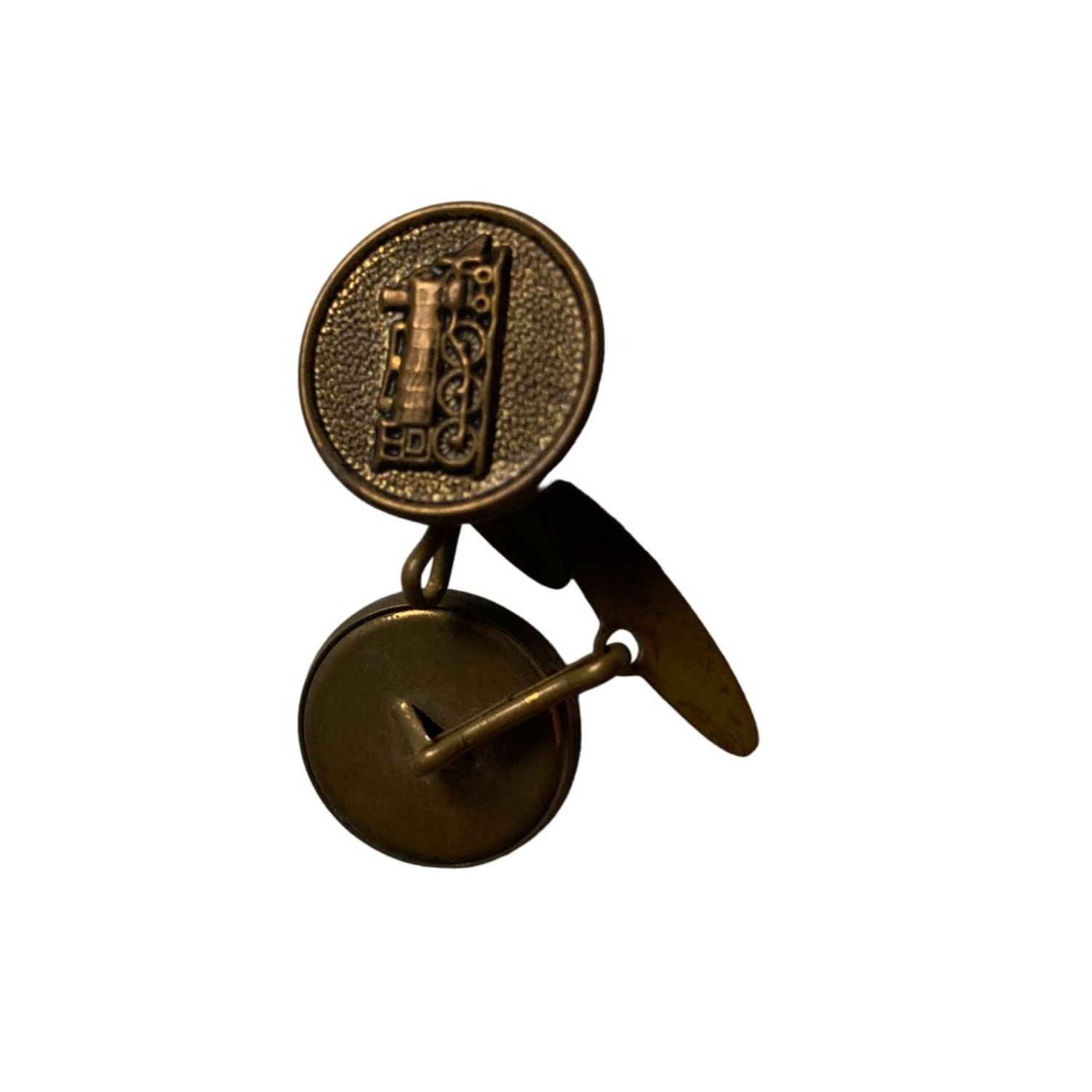Other Vintage Men's Round Button Train Cufflinks Size ONE SIZE - 4 Thumbnail