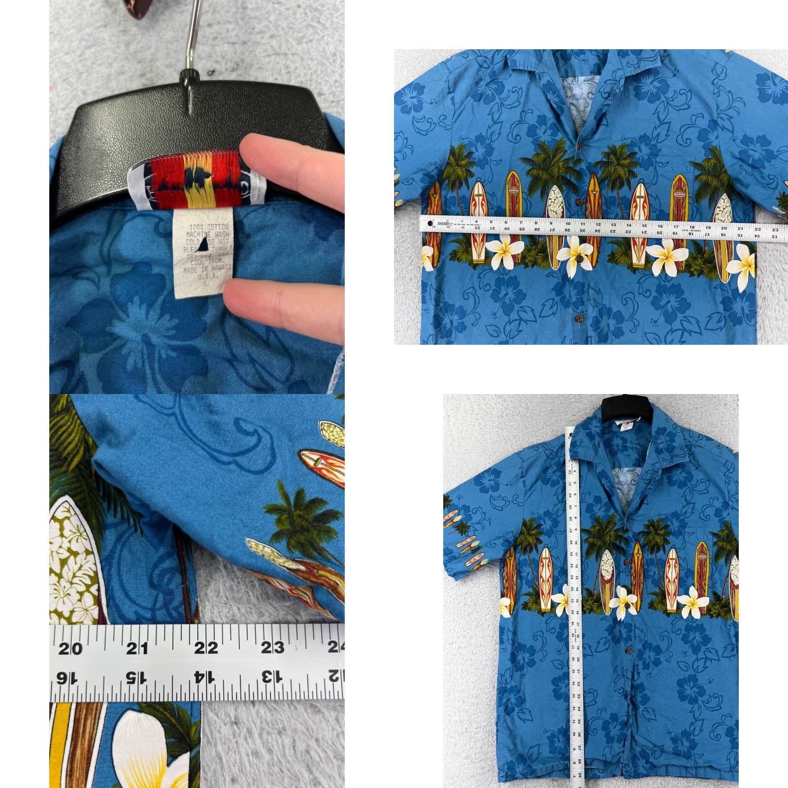 Vintage VINTAGE Pacific Legend Shirt Mens Large Blue Floral Hawaiian Surf Boards Palm Print Size US L / EU 52-54 / 3 - 8 Thumbnail
