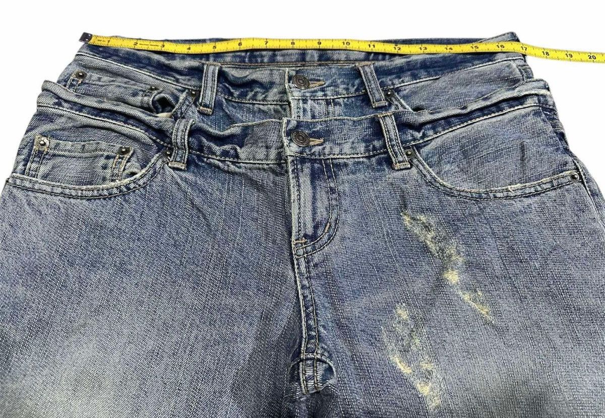 Japanese Brand × Le Grande Bleu (L.G.B.) × Tornado Mart 🔥Sick Y2K PPFM Distressed Boro Patchwork Double Waist Denim Size US 34 / EU 50 - 19 Thumbnail