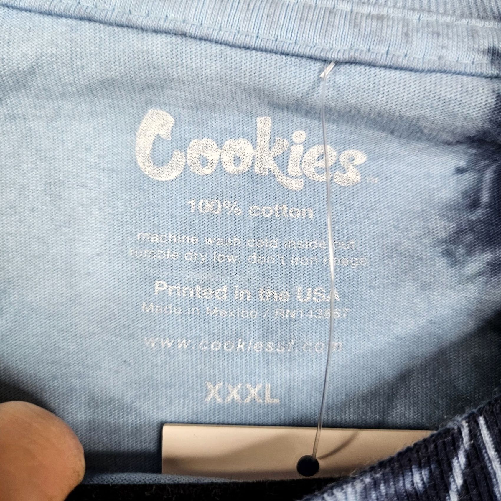 Vintage Cookies Blue Sky Tie Dye Navy Blue Short Sleeve Crew Neck Tee 3XL Men Regular Cotton T-Shirt New Size US 39 - 6 Thumbnail