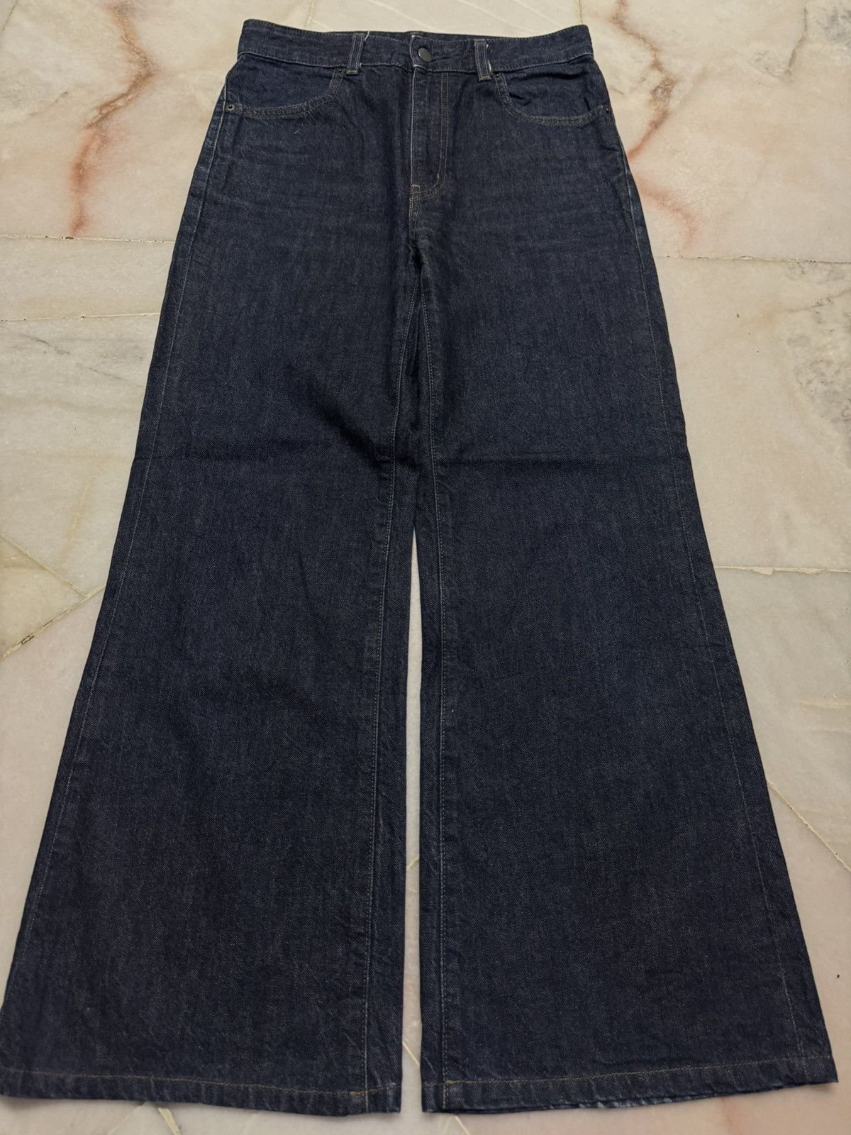 Undercover 💥Deadstock💥UNIQLO REGULAR FLARE HIGH RISE FABRIC BY KAIHARA Size US 28 / EU 44 - 12 Thumbnail