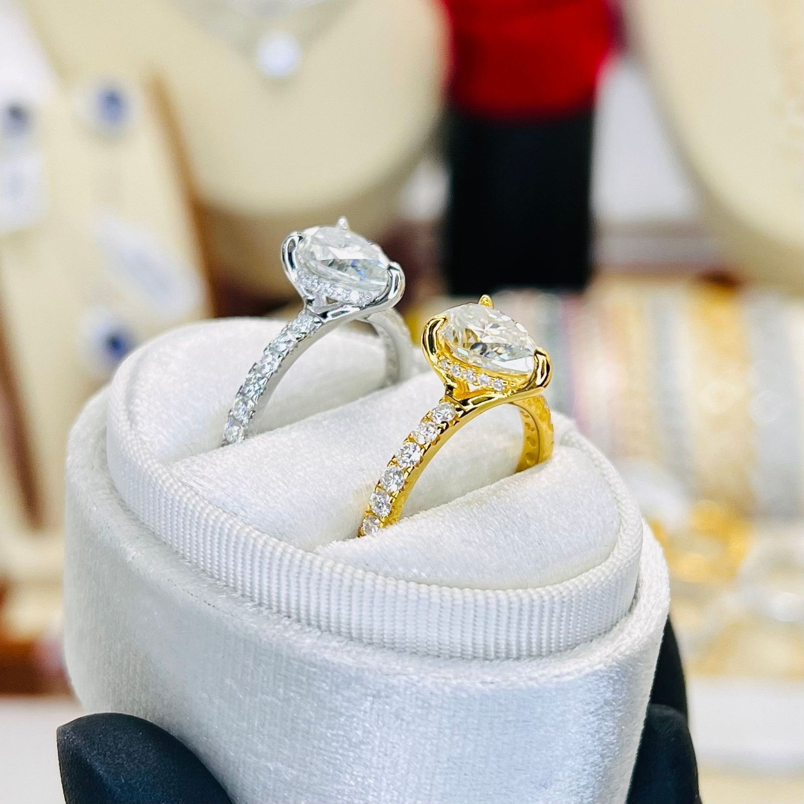 Other 2.53ctw Pear Moissanite w/ Hidden Halo Pavé Engagement Ring Size ONE SIZE - 2 Thumbnail