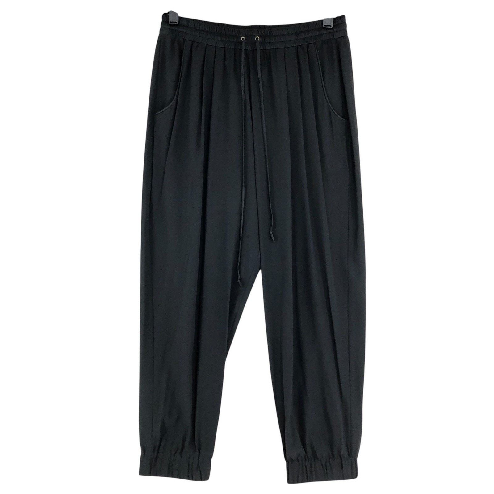 Ramy Brook Ramy Brook Pants L Black Silk Stretch Pull On Joggers USA Size 32" / US 10 / IT 46 - 1 Thumbnail