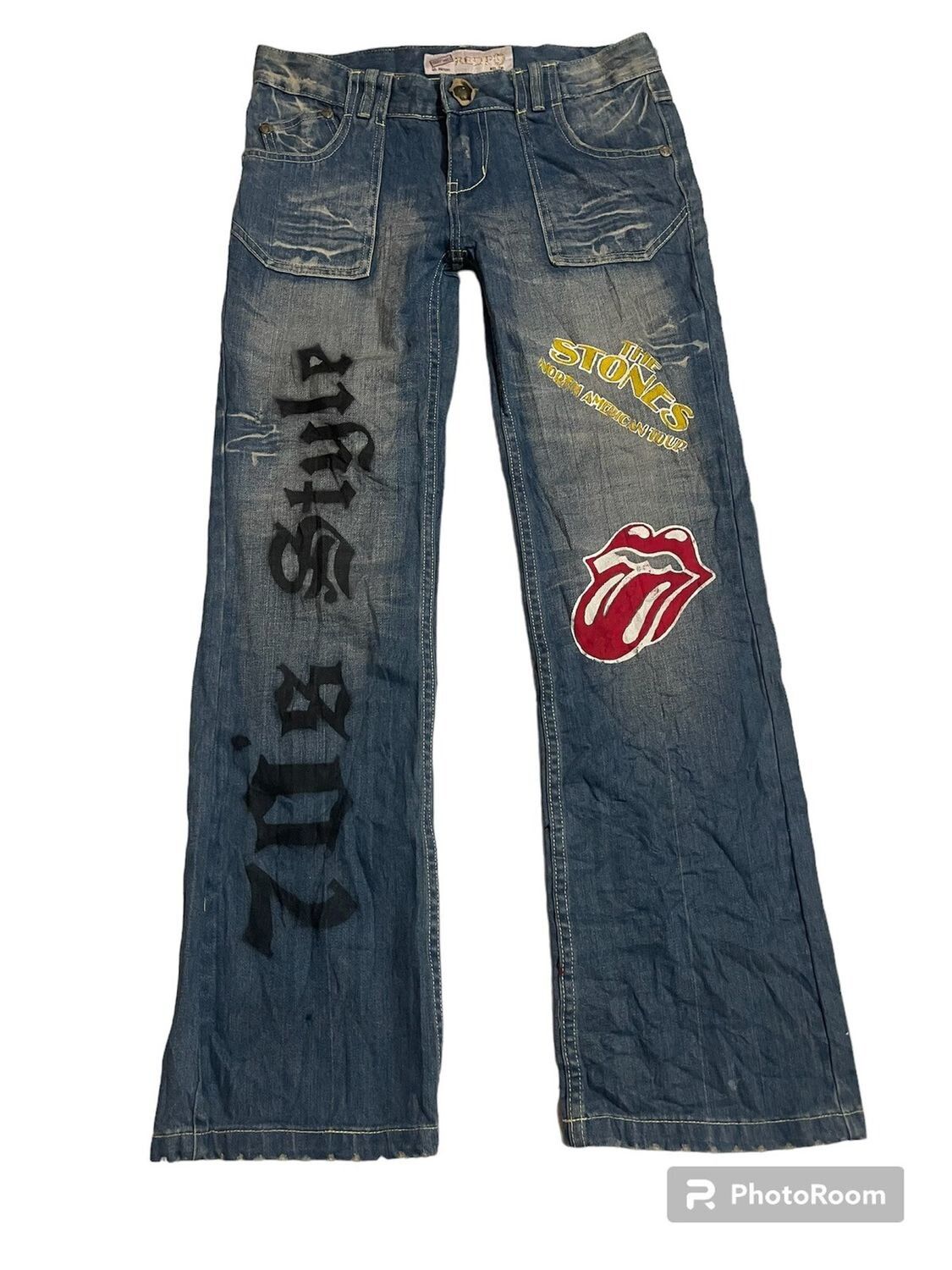Pre-owned Hysteric Glamour X Vintage Flared Red Papper 70's Style Rock Band Custom Denim