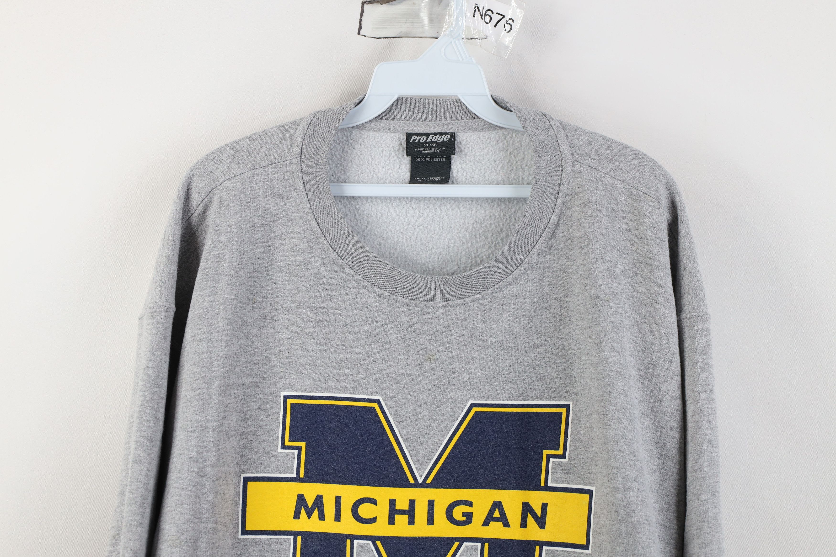 Vintage Vintage 90s Y2K Block M University of Michigan Sweatshirt Size US XL / EU 56 / 4 - 2 Thumbnail