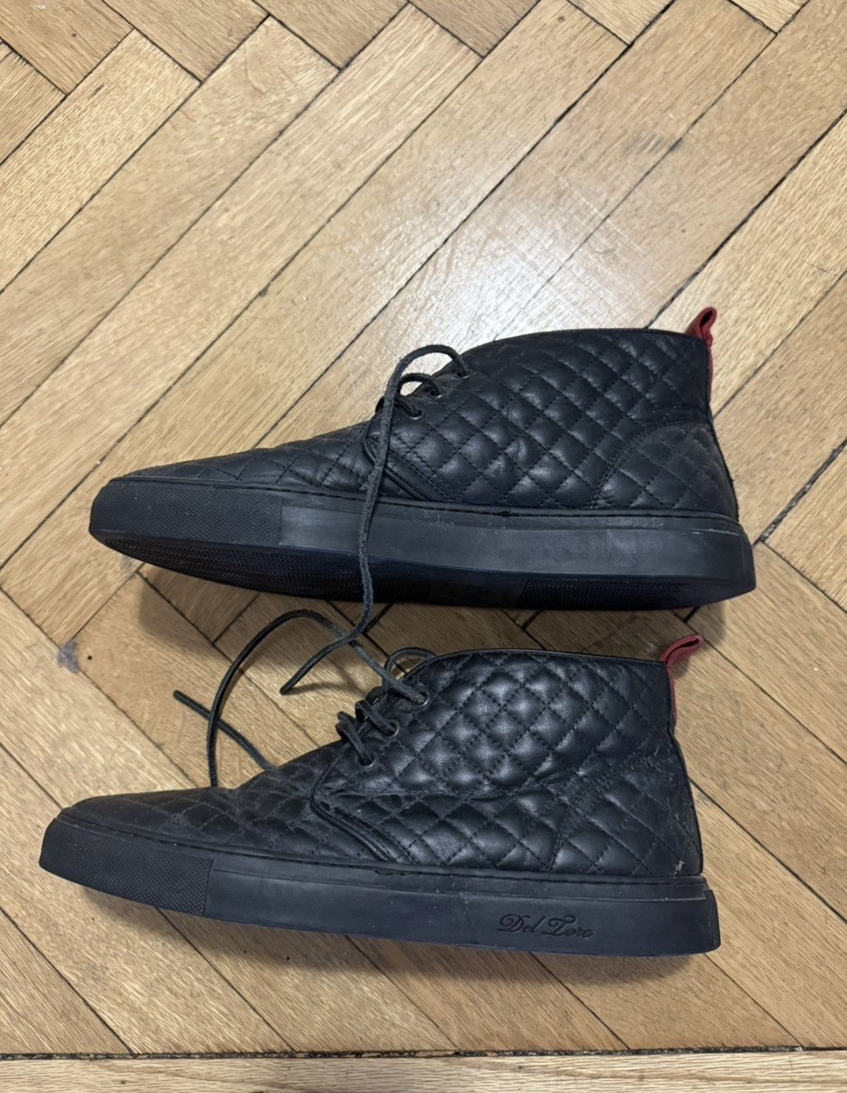 Del Toro Del Toro mens black quilted nappa leather shoes Size US 10 / EU 43 - 1 Thumbnail