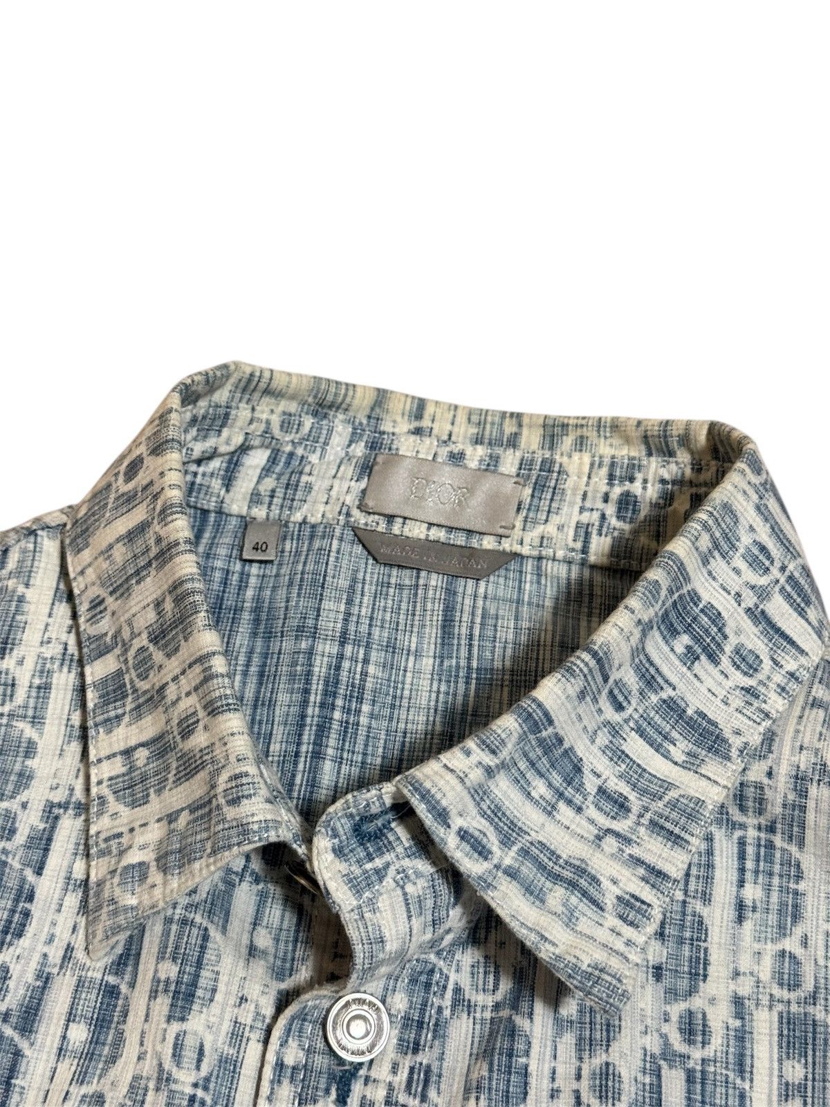 Dior 🔥2400$ Dior Oblique Kasuri Monogram Cotton Denim Overshirt Size US M / EU 48-50 / 2 - 10 Thumbnail