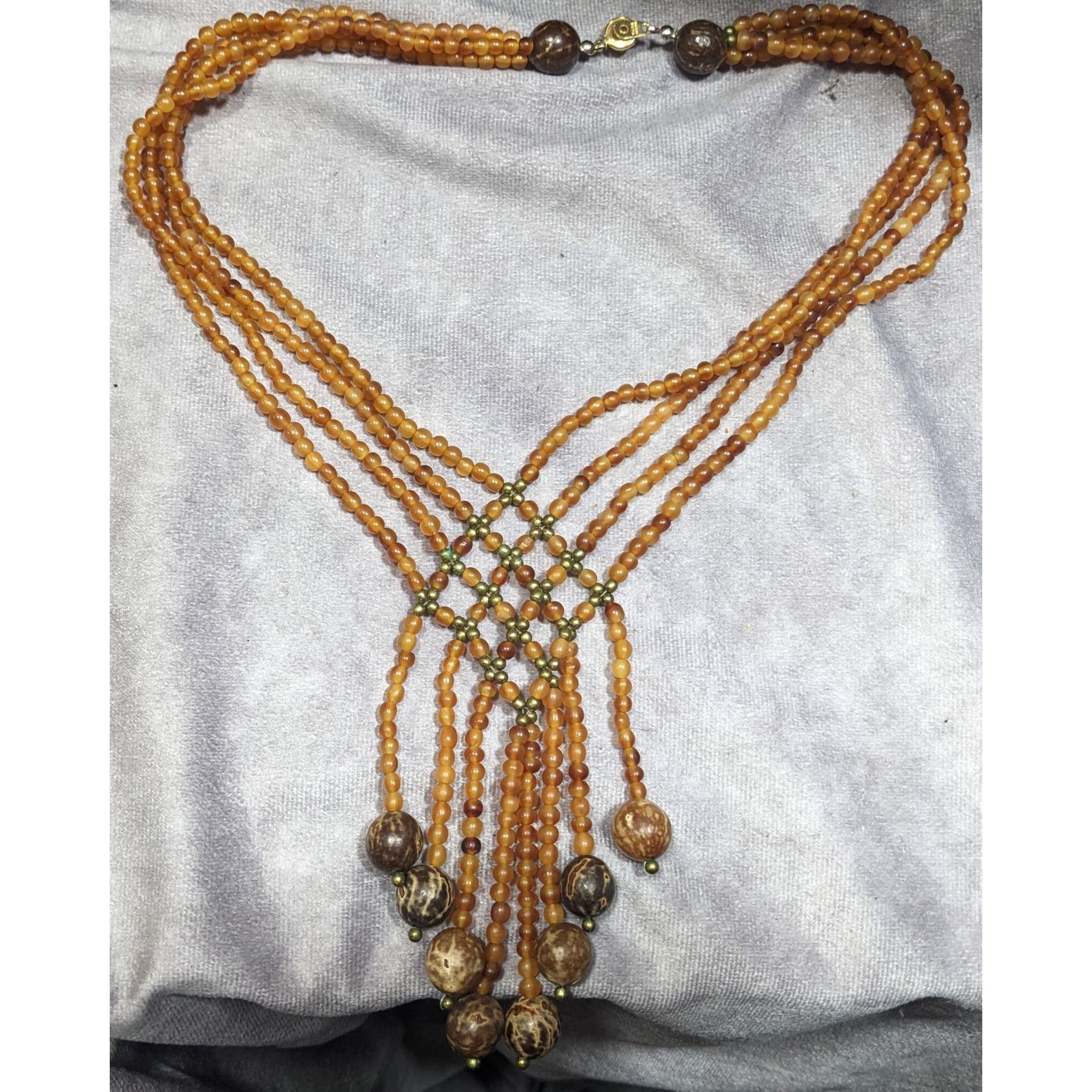 Other Unique Bohemian Glass Wood And Metal Braided Beaded Necklace Size ONE SIZE - 7 Thumbnail