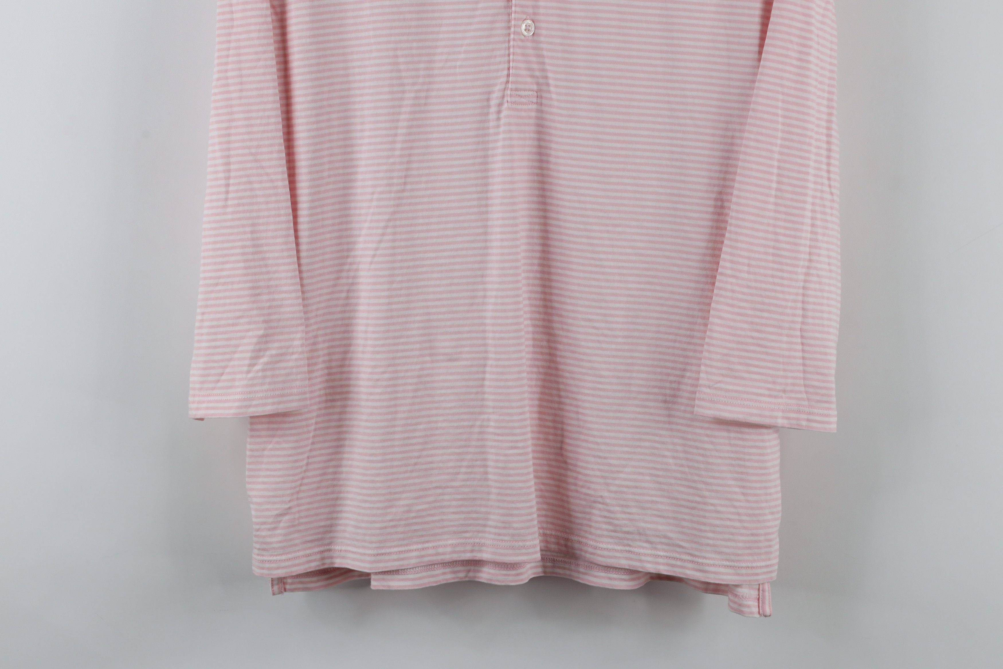 Vintage Renwick Golf Striped Collared Long Sleeve Polo Shirt Pink Size M / US 6-8 / IT 42-44 - 3 Thumbnail