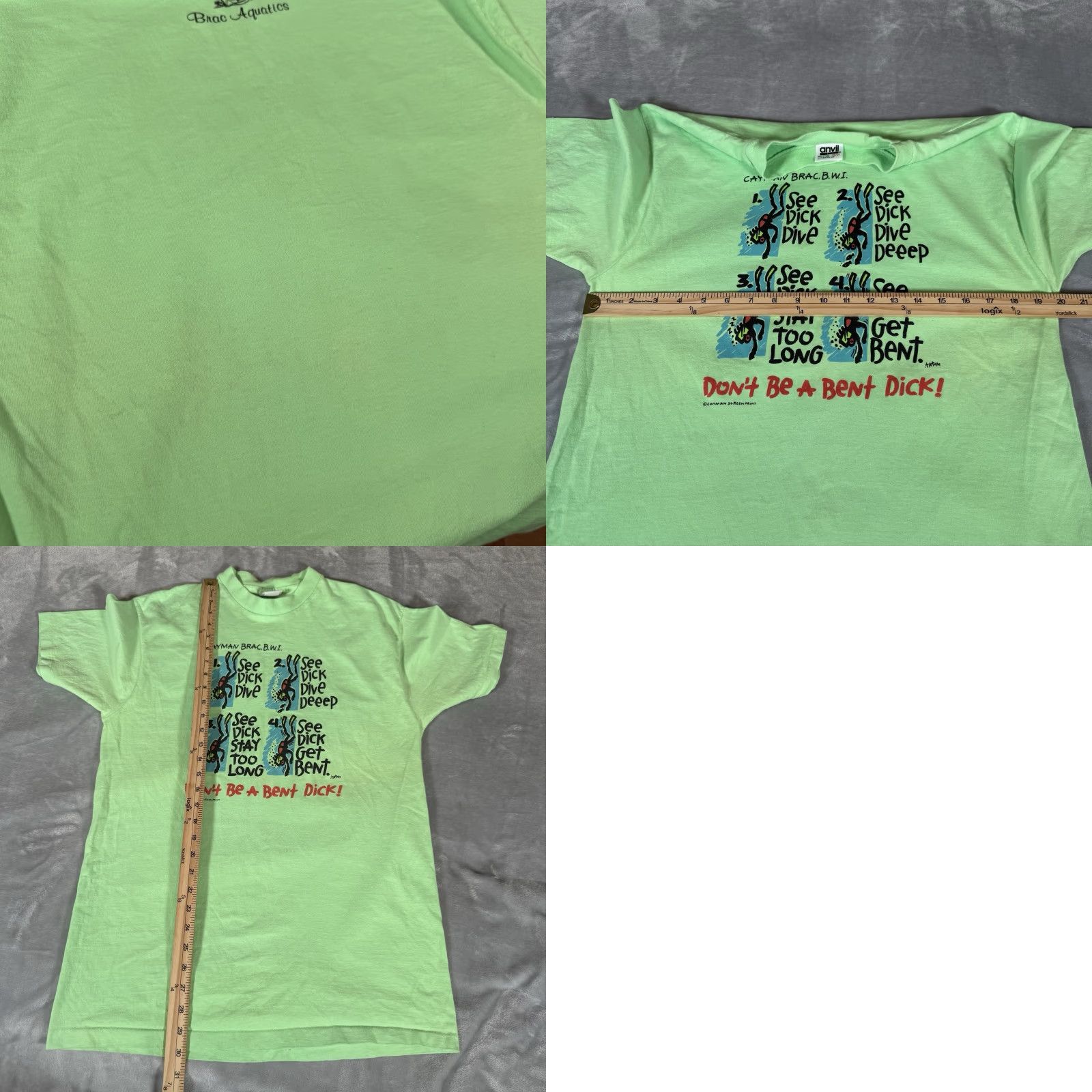Vintage VINTAGE Funny Graphic Print T-Shirt Cayman Islands Green Adult Medium 90s Mens Size US M / EU 48-50 / 2 - 8 Thumbnail
