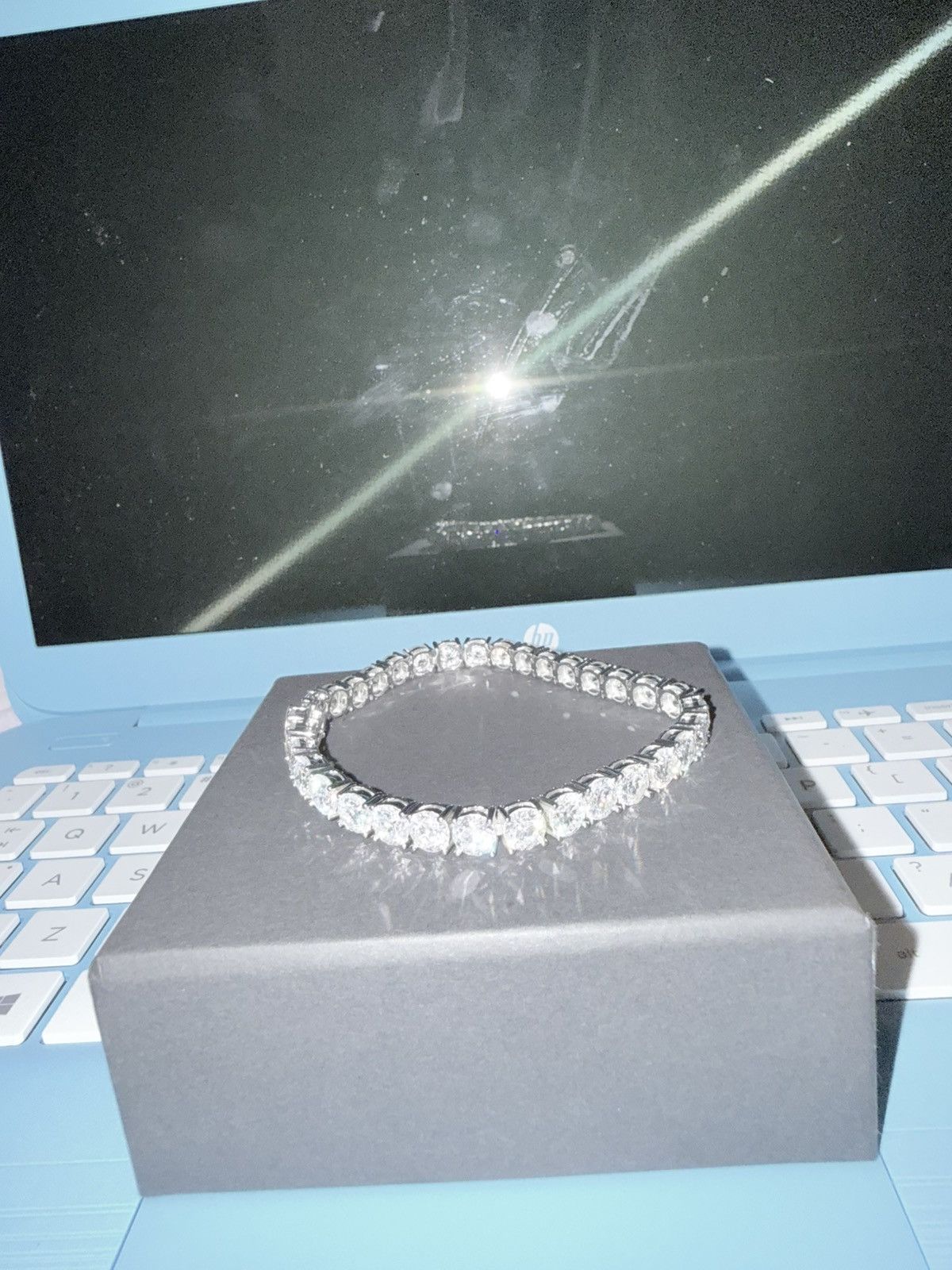 Other Luxury Moissanite Tennis Chain – White Gold Plated Size ONE SIZE - 6 Thumbnail