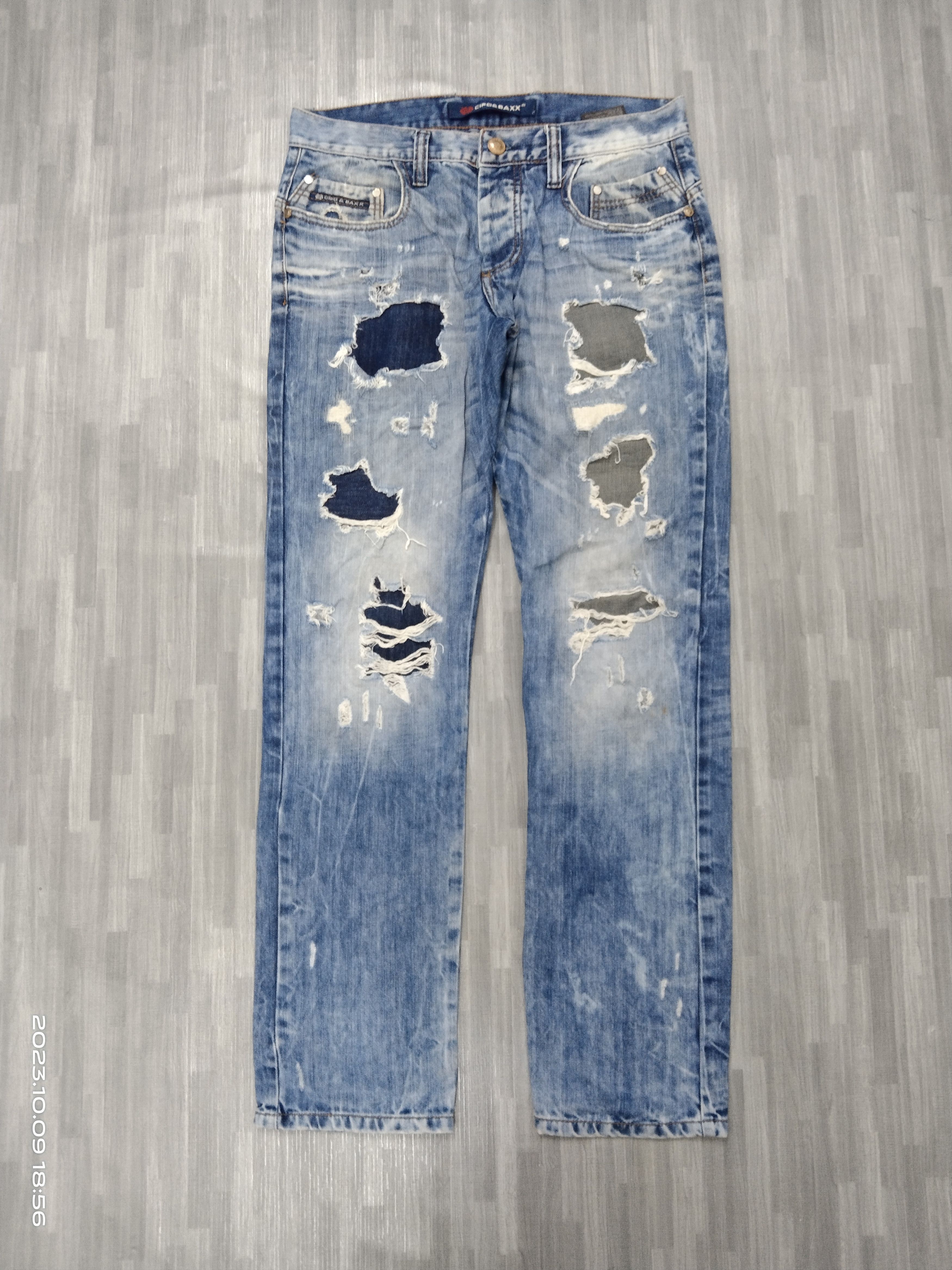 If Six Was Nine SICK RIPED PACTH CEPO&BAXX DENIM PANTS Size US 32 / EU 48 - 2 Thumbnail
