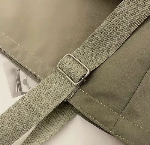 VIBE Green Color Simple Fashion Nylon Canvas Tote Bag Size ONE SIZE - 5 Thumbnail