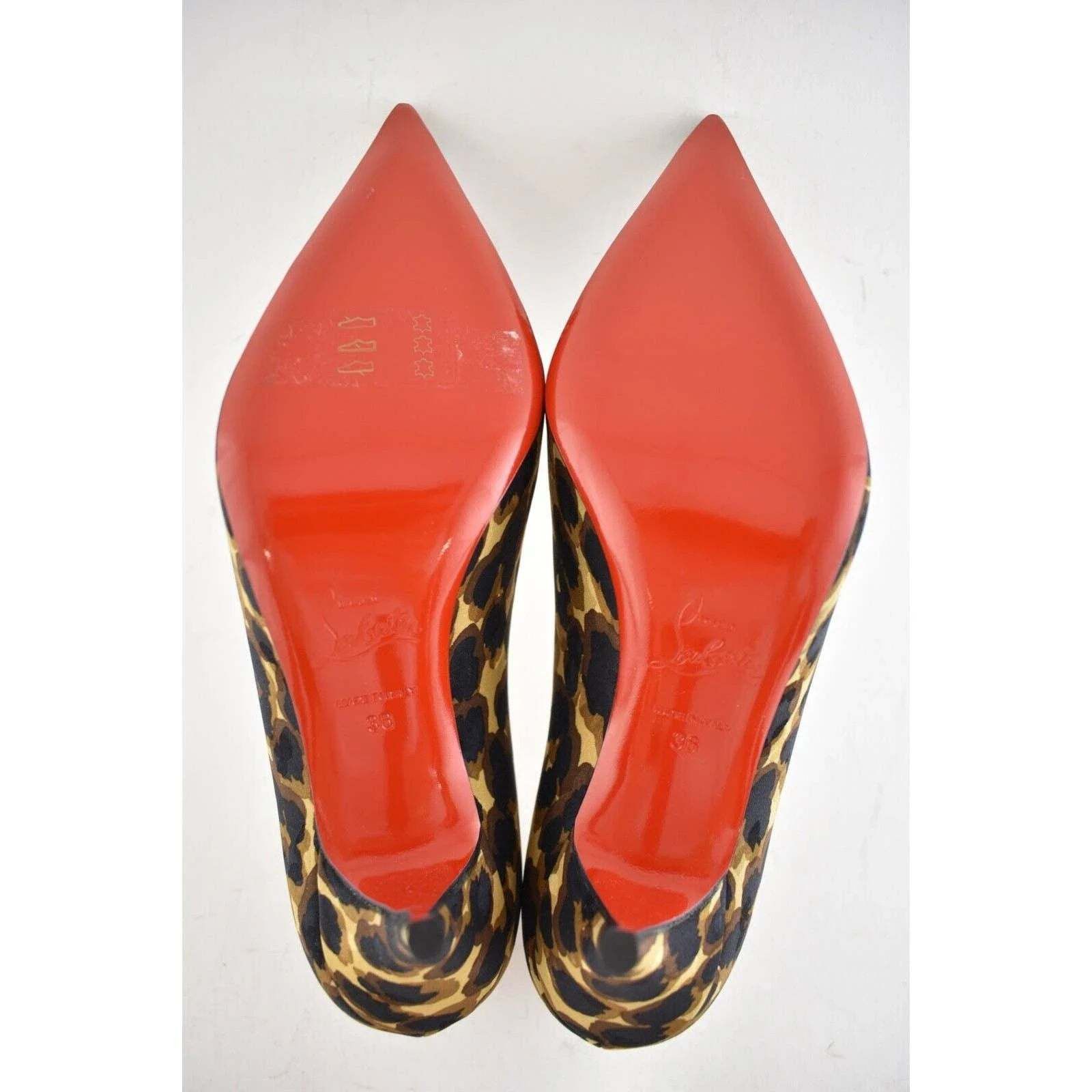 Christian Louboutin Christian Louboutin Clare 80 Soie Leopard Brown Black Silk Size US 6 / IT 36 - 8 Thumbnail