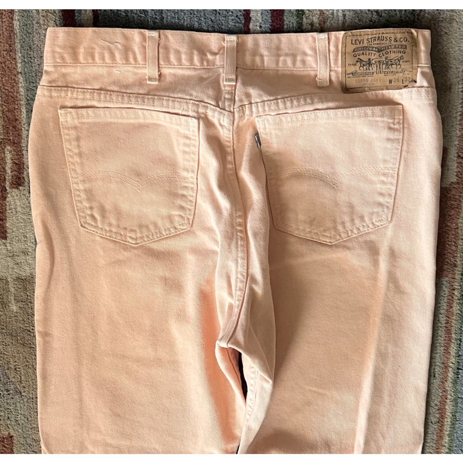 Levi's VINTAGE Levi's Jeans Men’s 80s 90s Salmon Orange Denim 36x32 5-Pocket Straight 40550-8641 Regular (USA) Mens Size US 36 / EU 52 - 5 Thumbnail