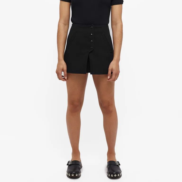 Courreges o1mle0524 Crepe Wave Skirt in Black Size 25" / US 0 / IT 36 - 2 Thumbnail