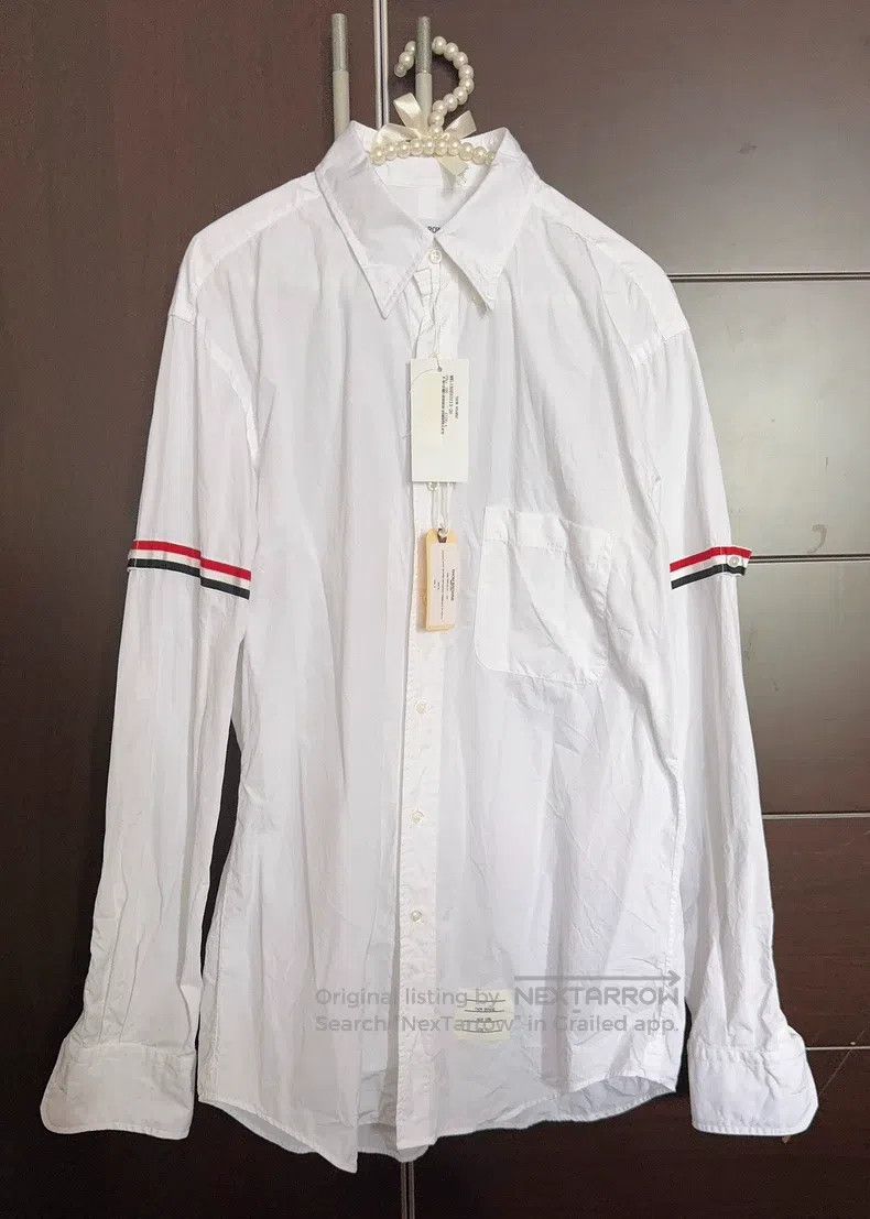 Thom Browne Thom Browne Long Sleeve White Shirt Size US XL / EU 56 / 4 - 1 Thumbnail