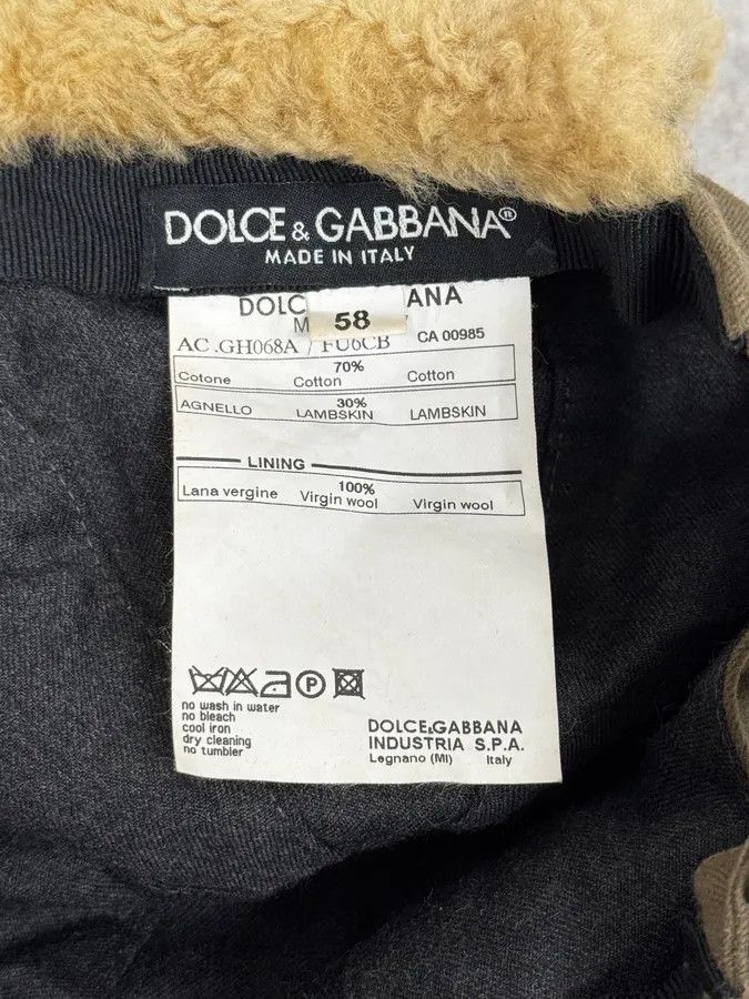 Dolce & Gabbana AW2004 Dolce & Gabbana Khaki Shearling Cap Size ONE SIZE - 10 Thumbnail