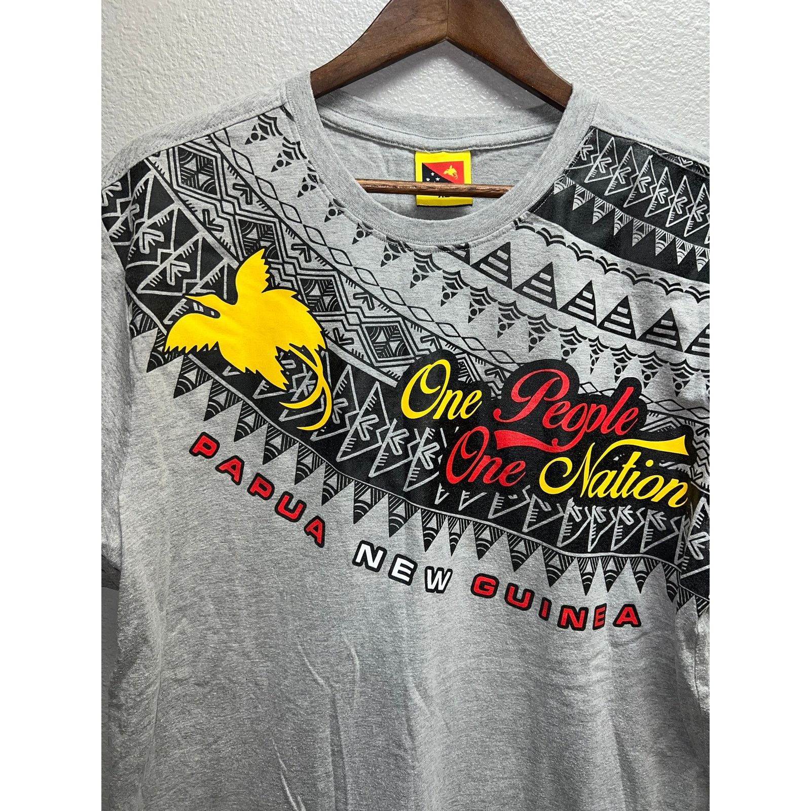 Vintage Papau New Guinea Shirt One People One Nation Gray Tee Large Size US L / EU 52-54 / 3 - 4 Thumbnail