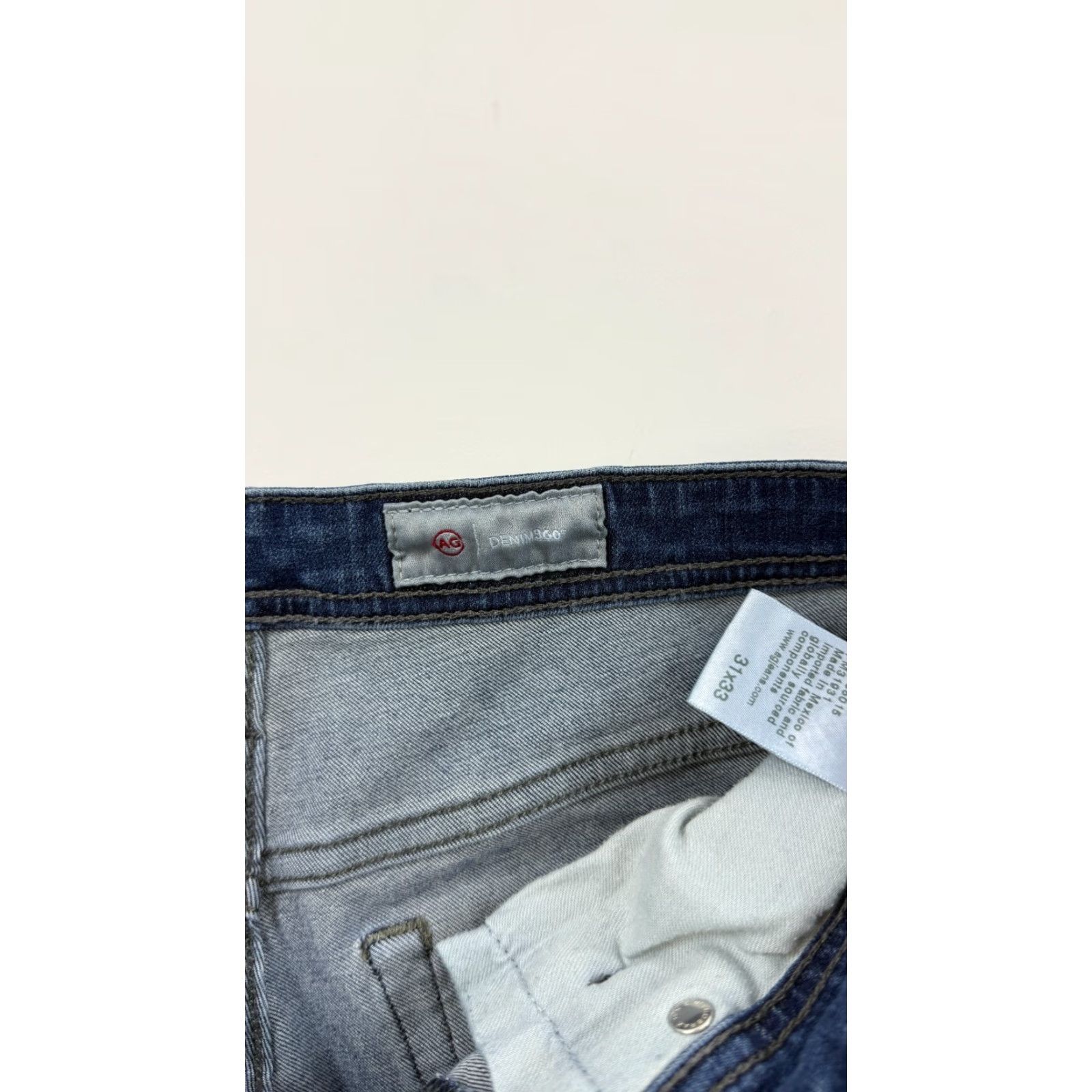 Denime AG Adriano Goldschmied Jeans Mens 31x33 Blue Denim 360 Faded Straight Leg Preppy Size US 31 - 5 Thumbnail