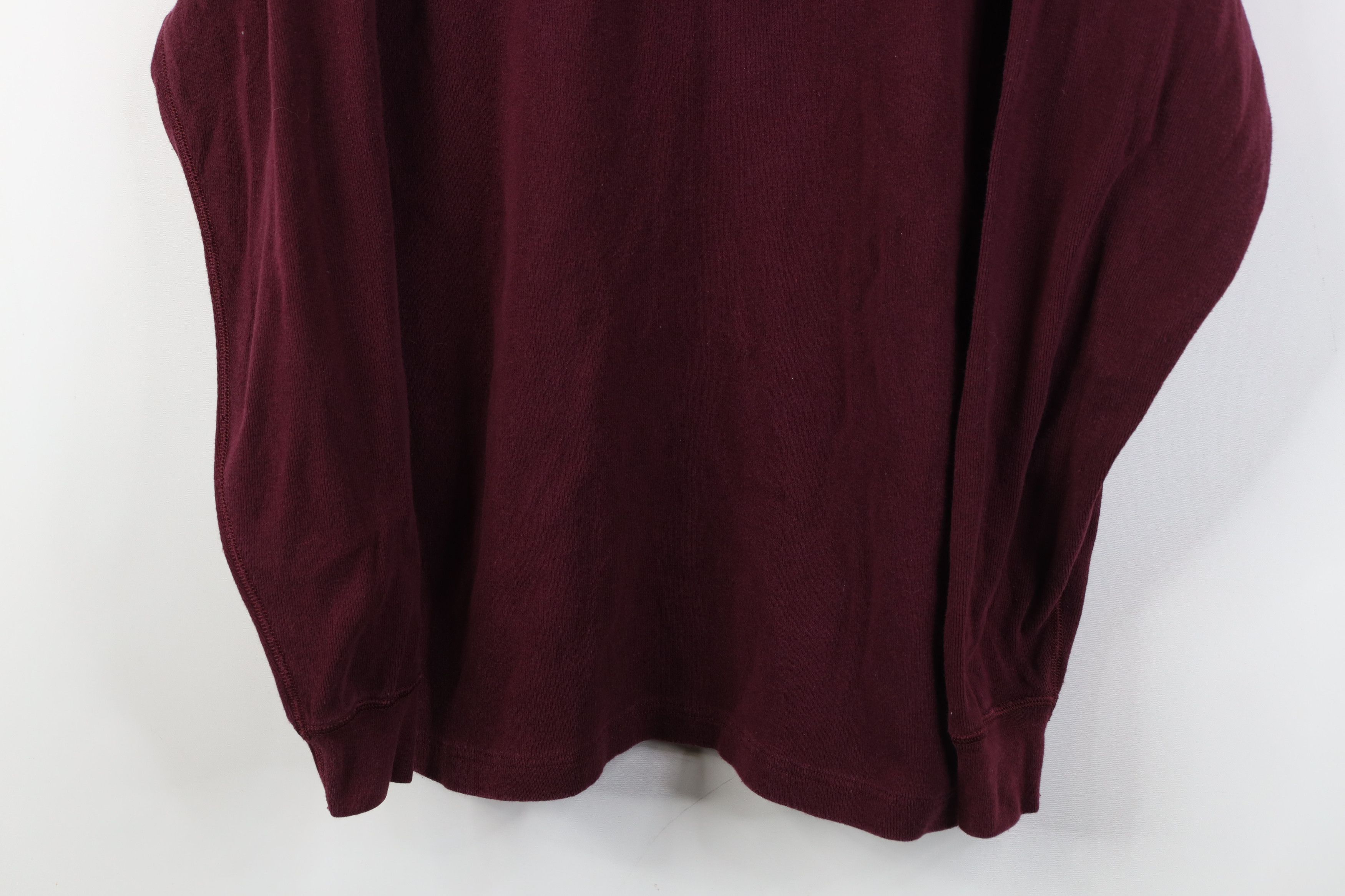 Vintage Vintage 90s Streetwear Ribbed Knit Henley T-Shirt Maroon Size US L / EU 52-54 / 3 - 3 Thumbnail