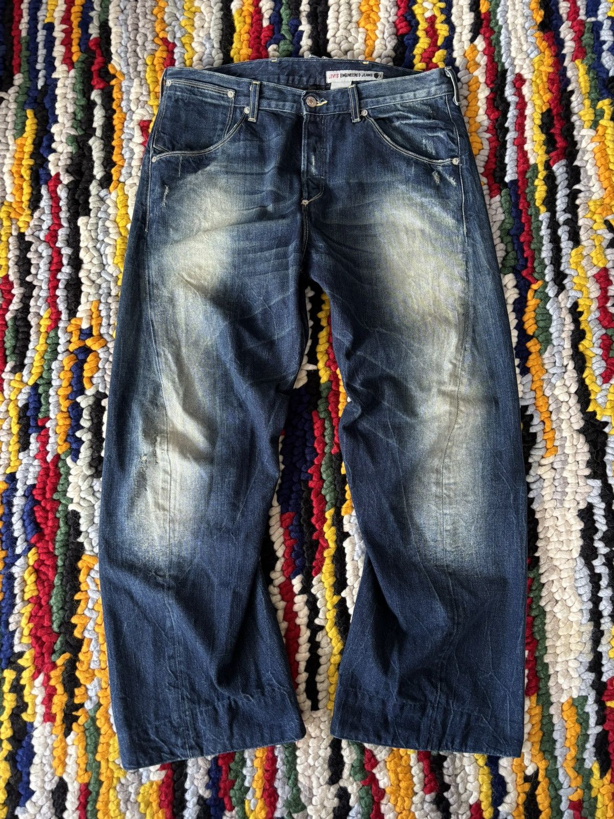Levi's Vintage Clothing Levis Engineered Twisted Leg Denim Buckle Back Size US 34 / EU 50 - 1 Thumbnail